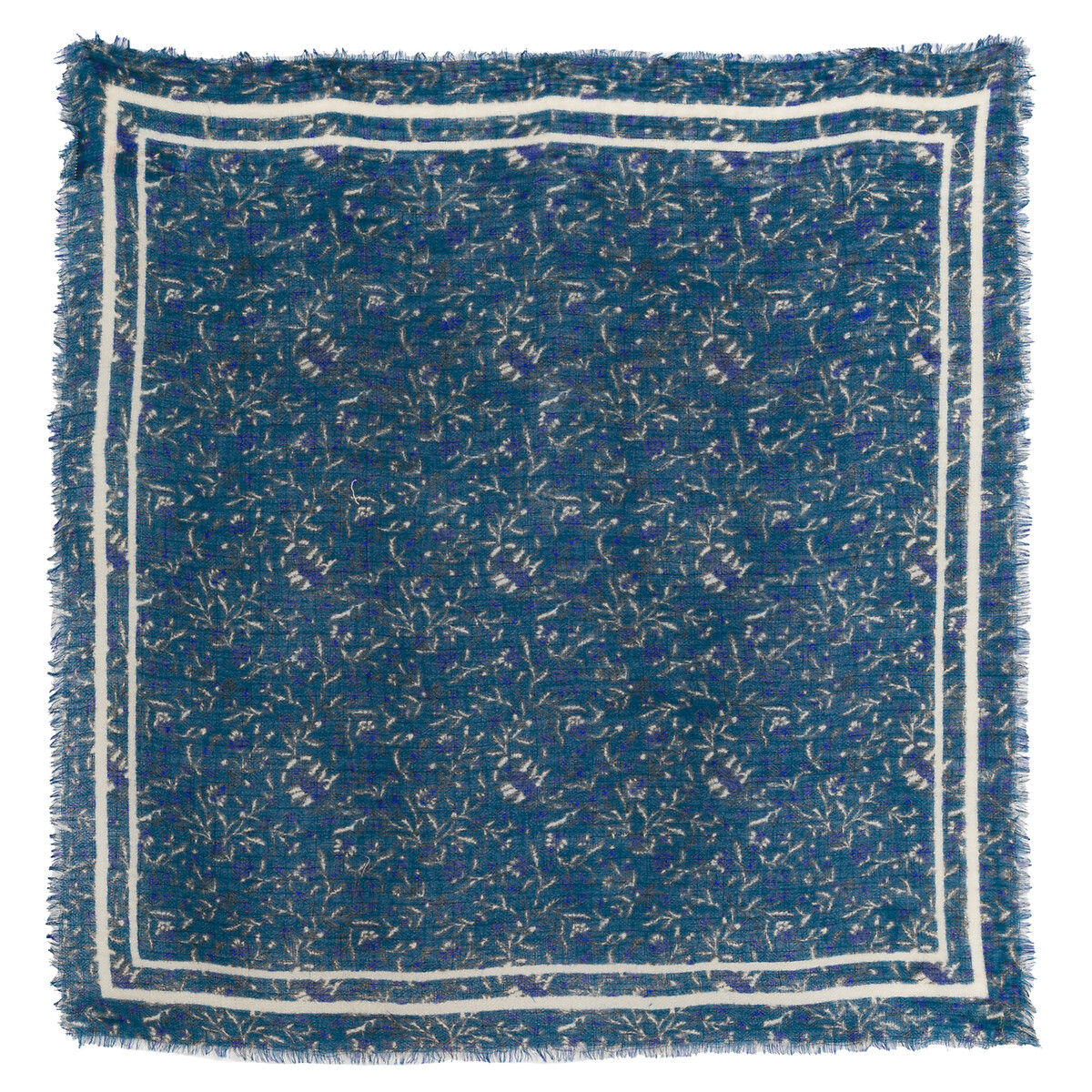 Платок С принтом пейсли из шерсти UNI синий LaRedoute, размер UNI - фото 2