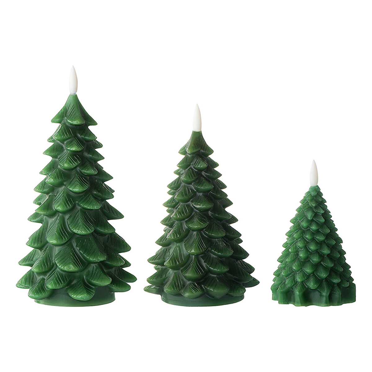 Набор из трех электрических свечей Christmas forest из коллекции New Year Essential  единый размер зеленый LaRedoute