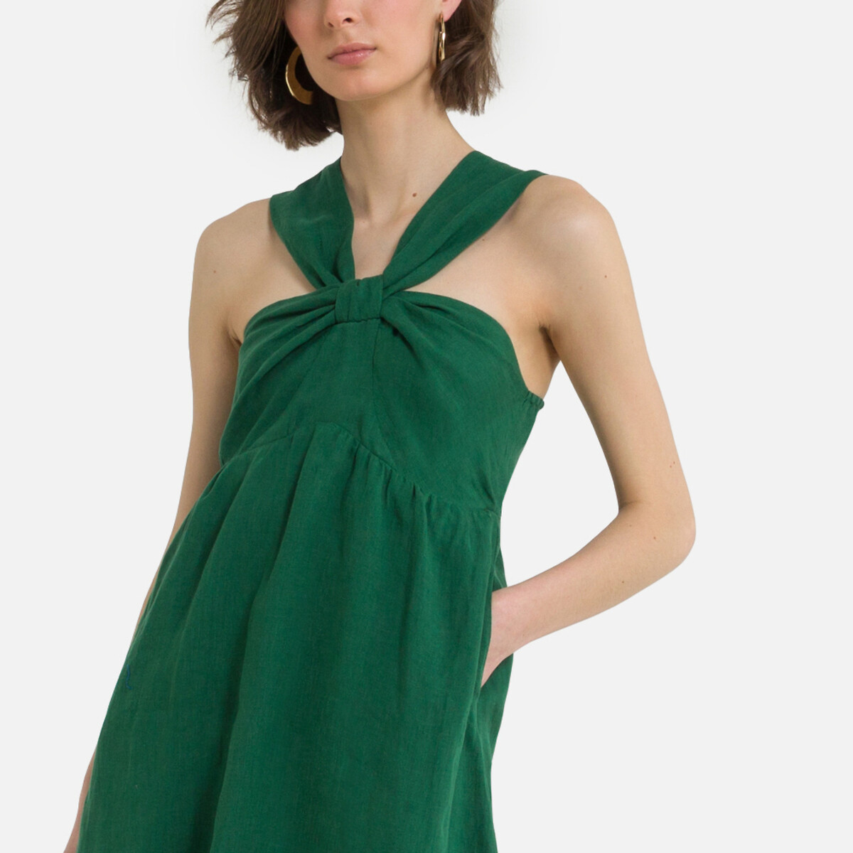 Платье SEE U SOON Длинное с бретельками-завязками 1(S) зеленый, размер 1(S) Длинное с бретельками-завязками 1(S) зеленый - фото 3