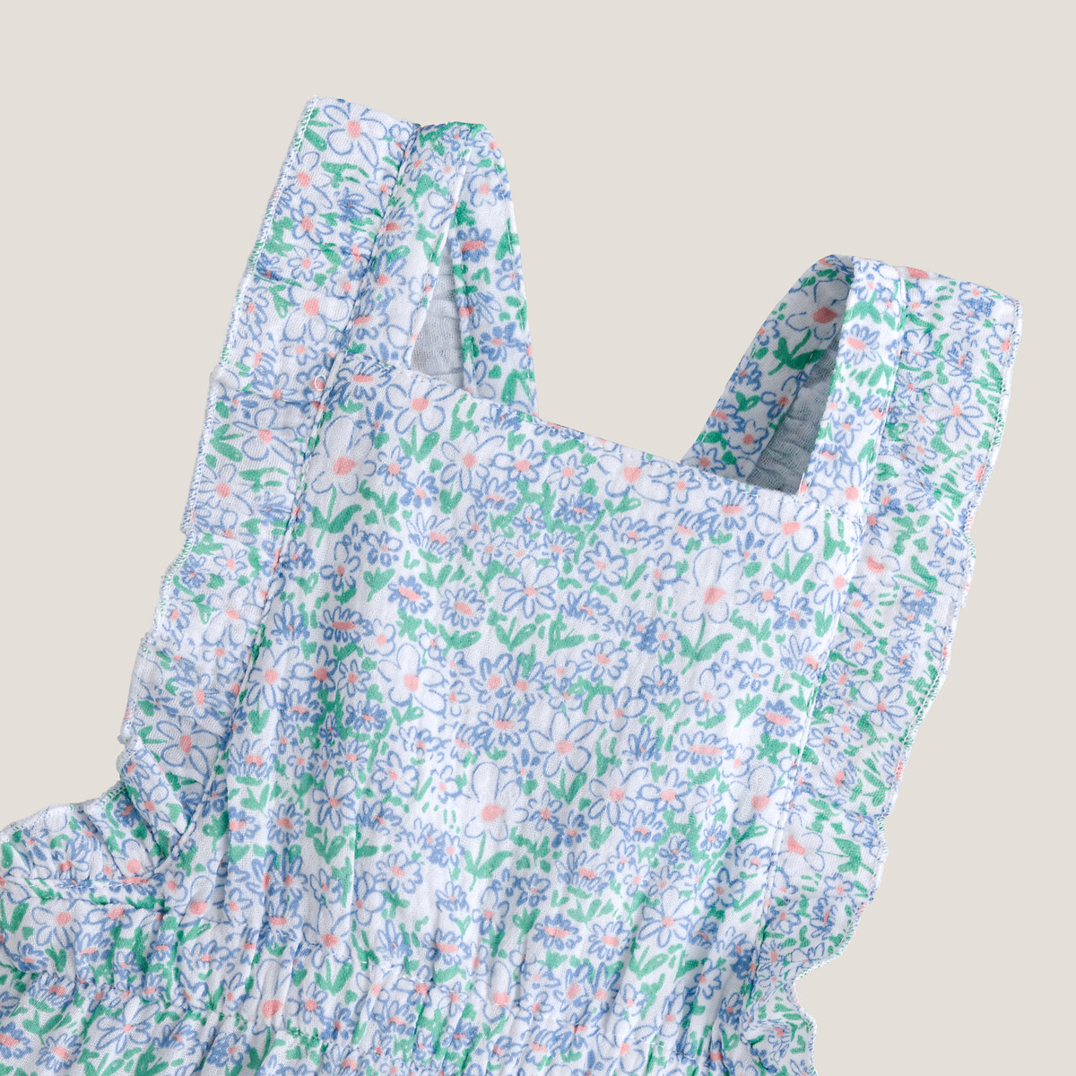 Боди-шаровары LA REDOUTE COLLECTIONS Из хлопковой газовой ткани с цветочным принтом 3 мес. - 60 см белый, размер 3 - фото 3