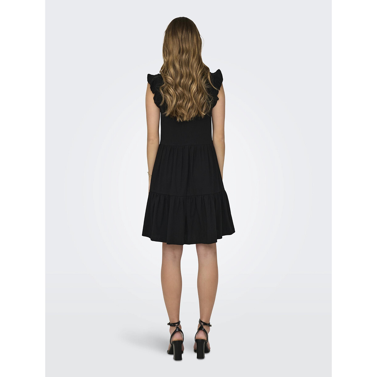 Платье короткое расклешенное с V-образным вырезом  XS черный LaRedoute, размер XS - фото 4