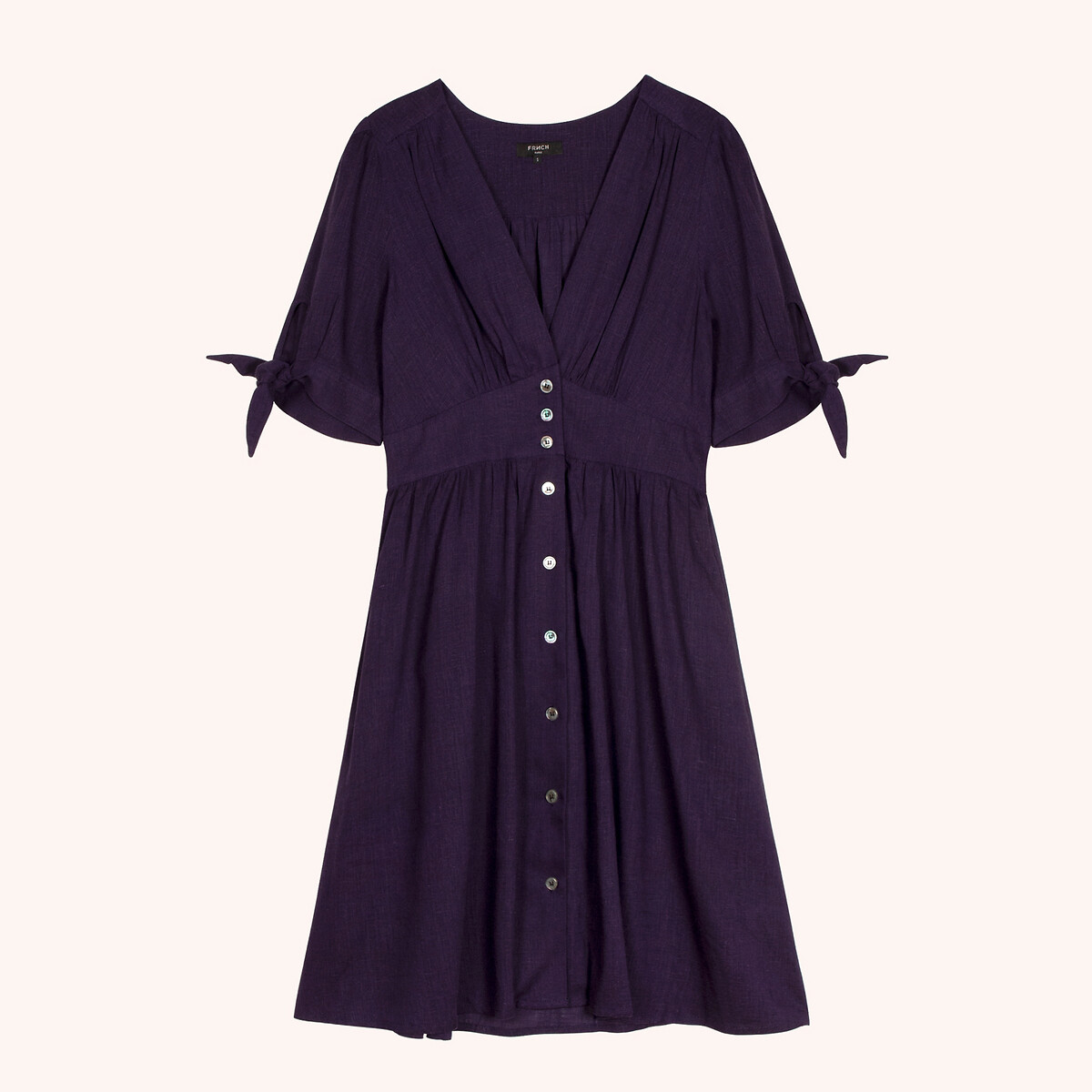 Платье LaRedoute Расклешенное короткое с короткими рукавами AMELYS XS синий, размер XS - фото 5