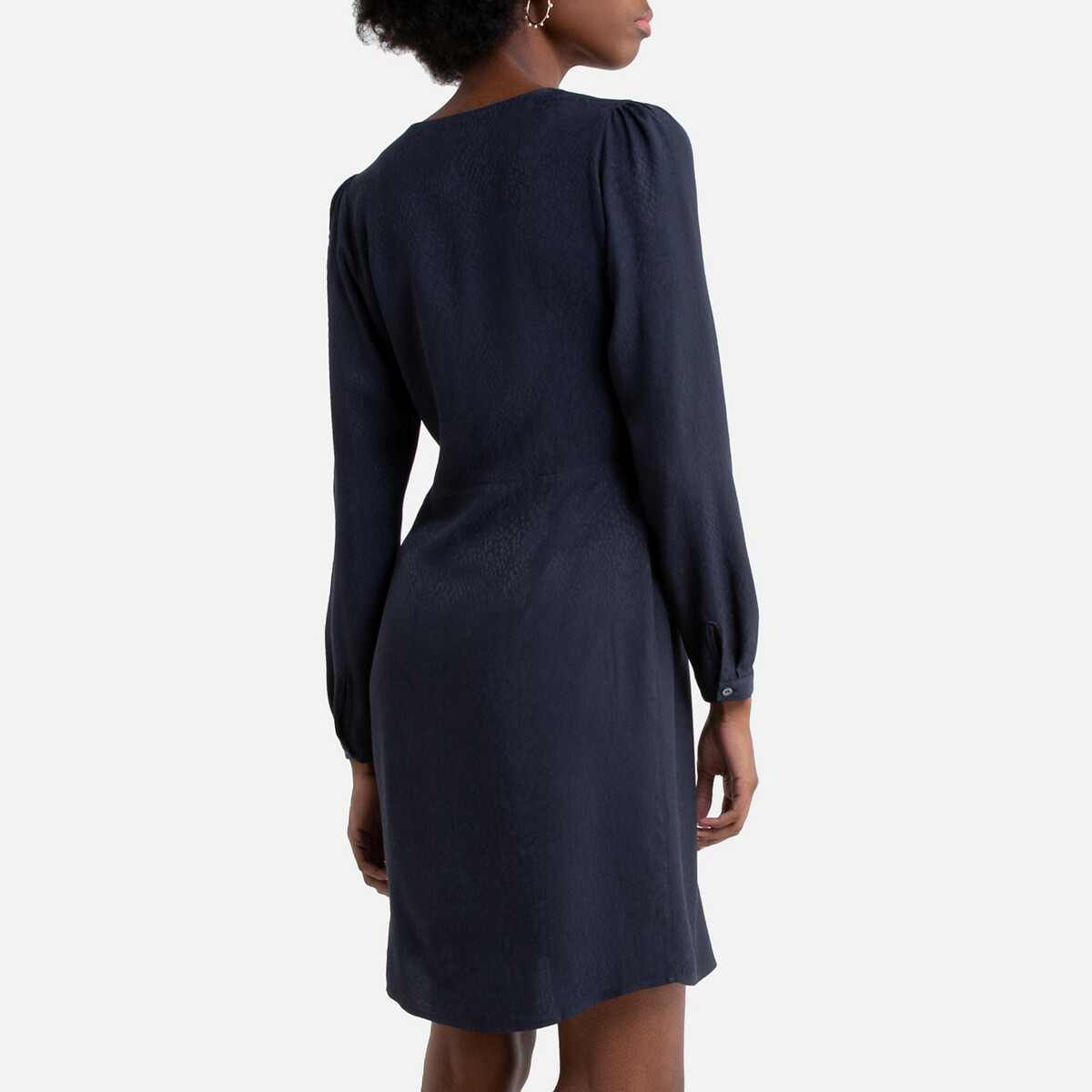 Платье La Redoute Короткое с V-образным вырезом L синий, размер L - фото 4
