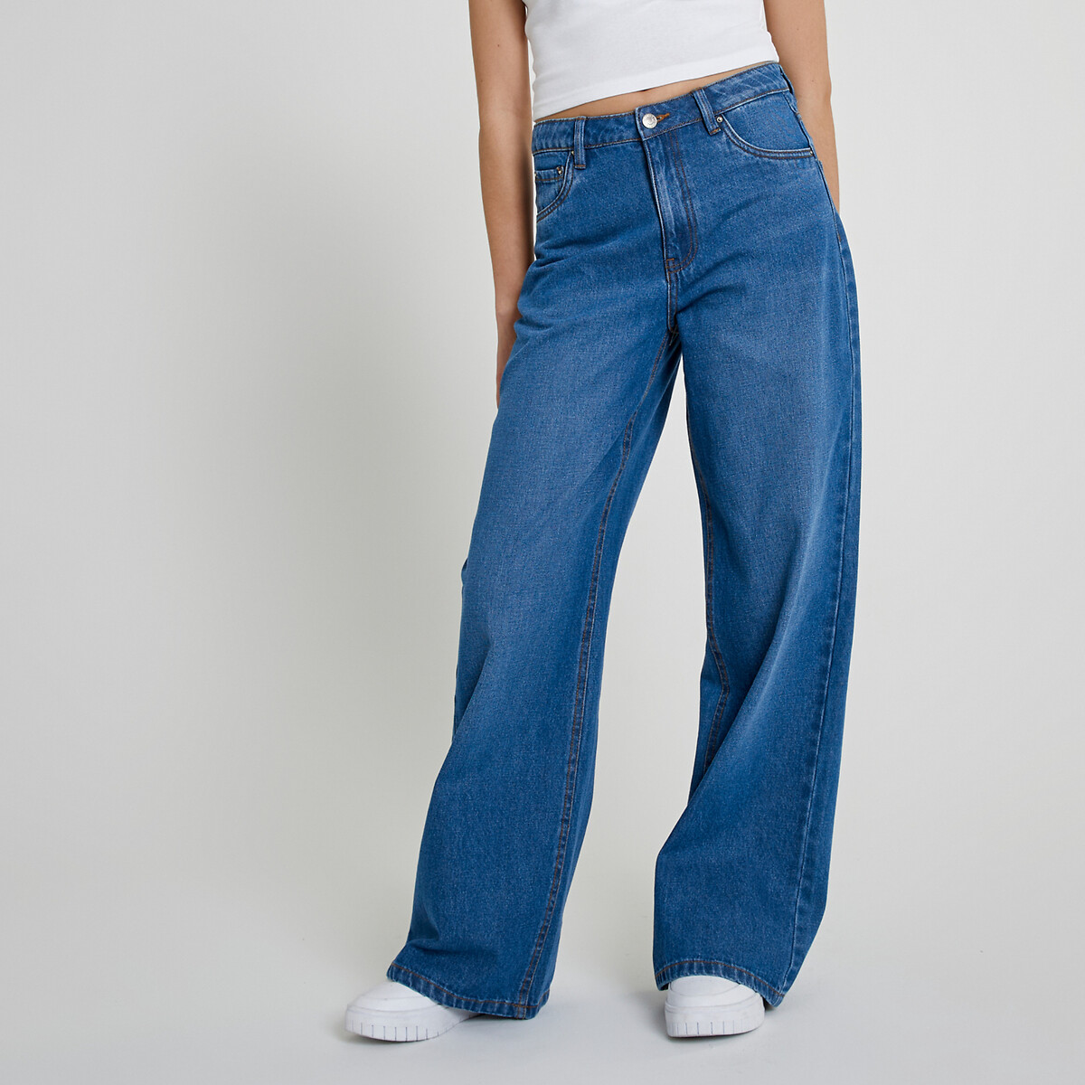 Джинсы широкие M синий джинсы широкие rosi размер m 44 синий