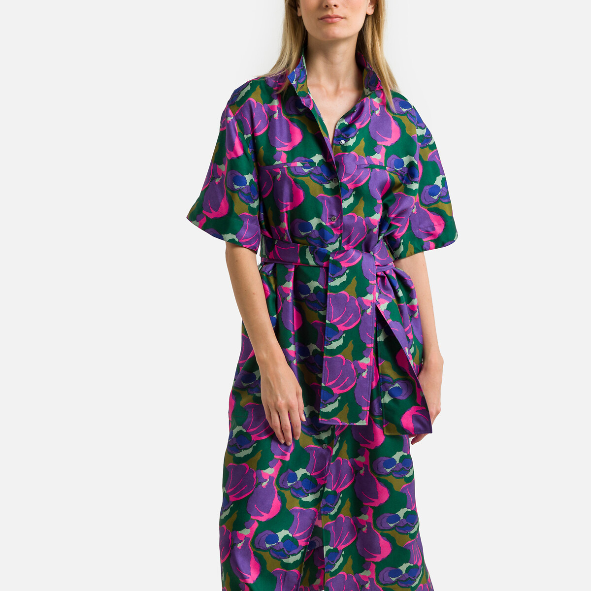 Платье длинное из шелка с принтом WITTY 44 фиолетовый 32841