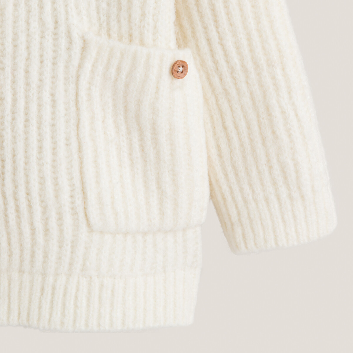 Пуловер с круглым вырезом из плотного трикотажа  18 мес. - 81 см бежевый LaRedoute, размер 18 - фото 3