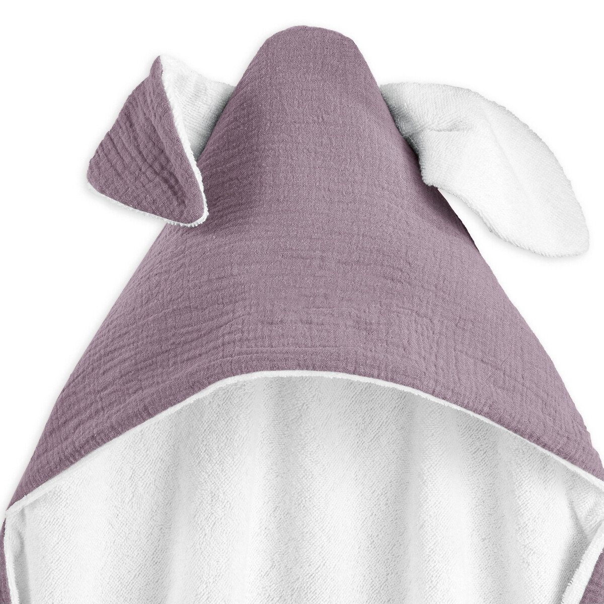Накидка для ванной из хлопчатобумажной газовой ткани для новорожденного Kumla  100 x 100 см фиолетовый LaRedoute, размер 100 x 100 см - фото 2