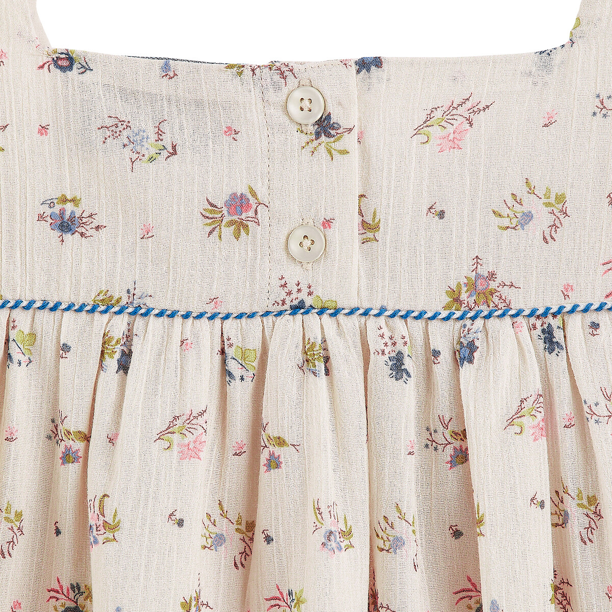 Блузка из хлопка с квадратным вырезом и цветочным принтом  12 лет -150 см бежевый LaRedoute, размер 12 - фото 4