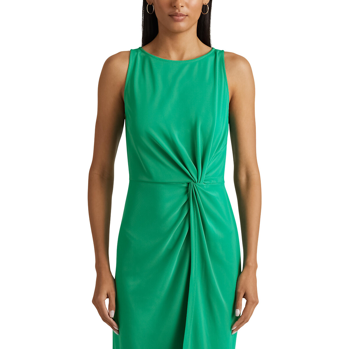 Платье-миди Прямого покроя без рукавов 42 зеленый LaRedoute, размер 42 - фото 2