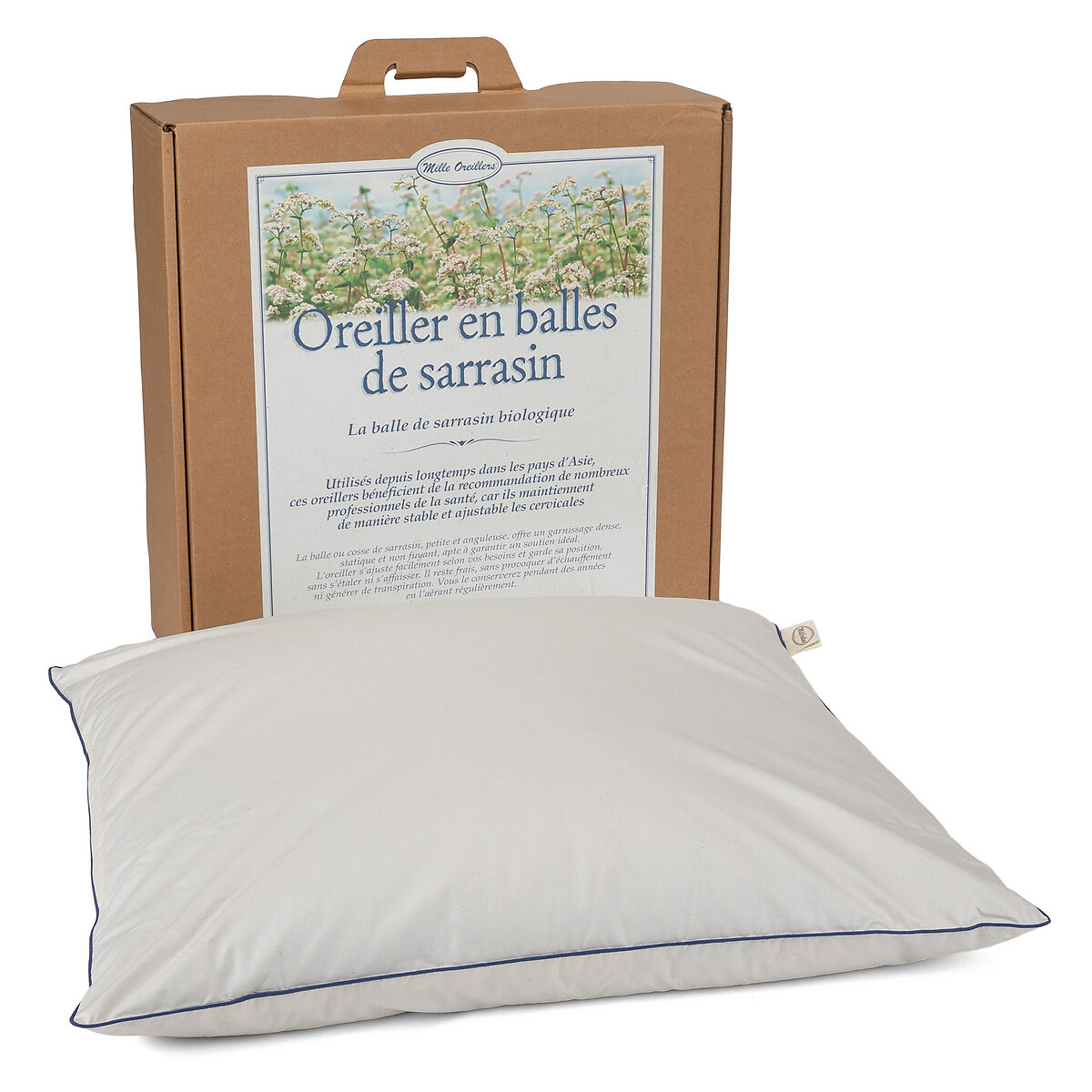 

Подушка LaRedoute, Белый, С наполнителем из гречихи Mille Oreillers 60 x 60 см белый