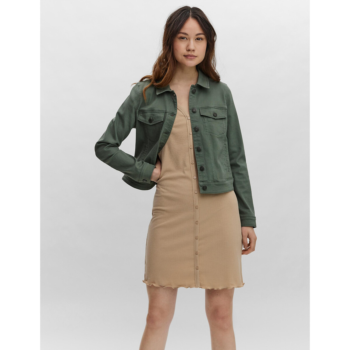 

Куртка VERO MODA, Зеленый, Джинсовая укороченная XS зеленый