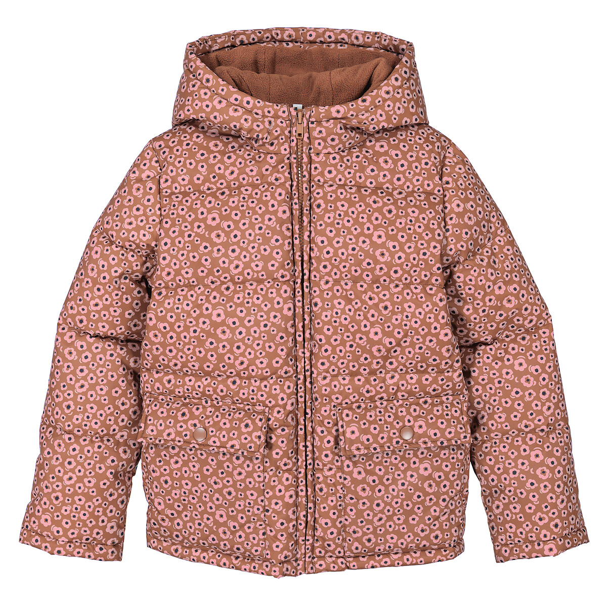 Куртка Стеганая утепленная с капюшоном цветочный принт 10 лет - 138 см каштановый LaRedoute, размер 10 лет - 138 см - фото 3
