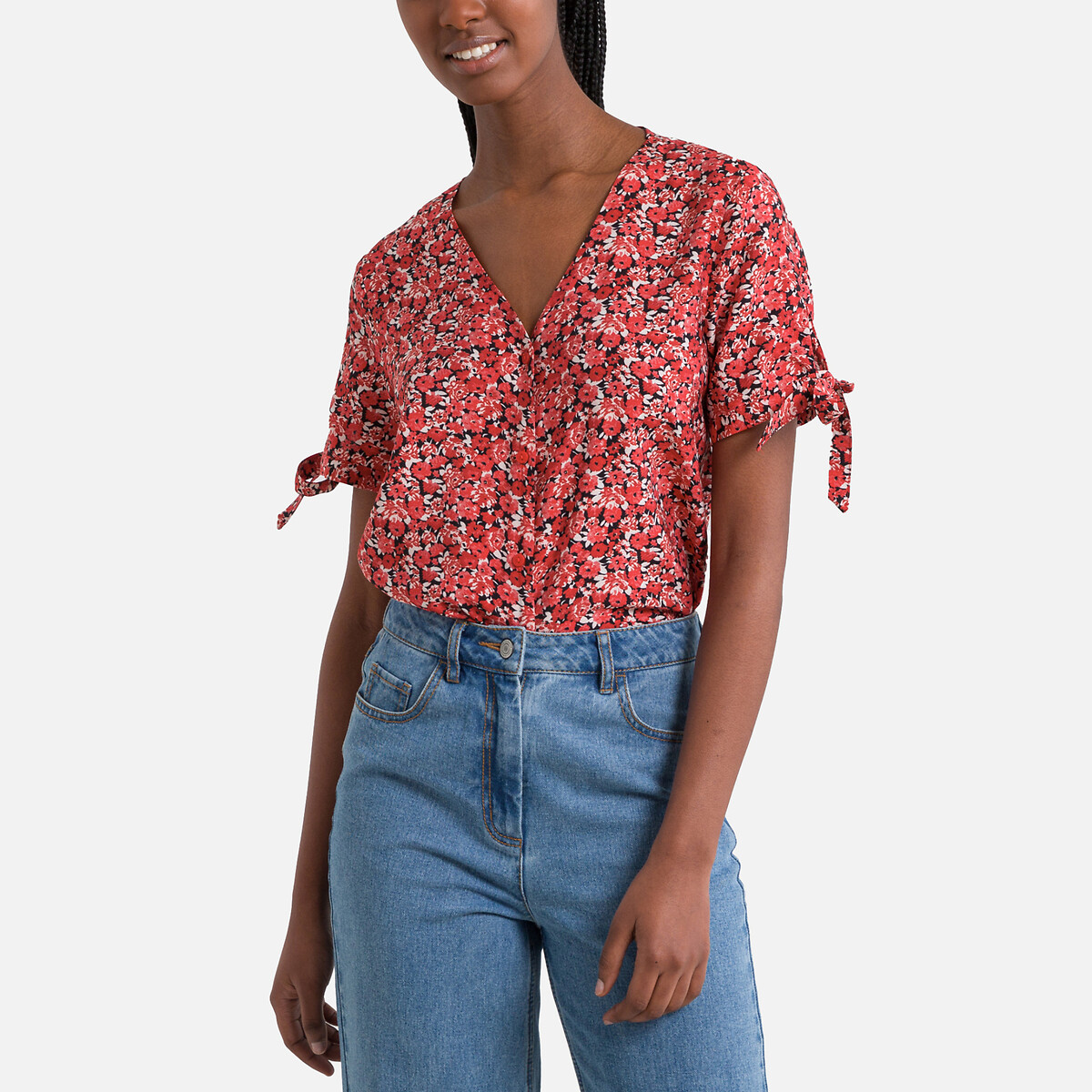 Блузка С короткими рукавами XL красный LaRedoute, размер XL - фото 5