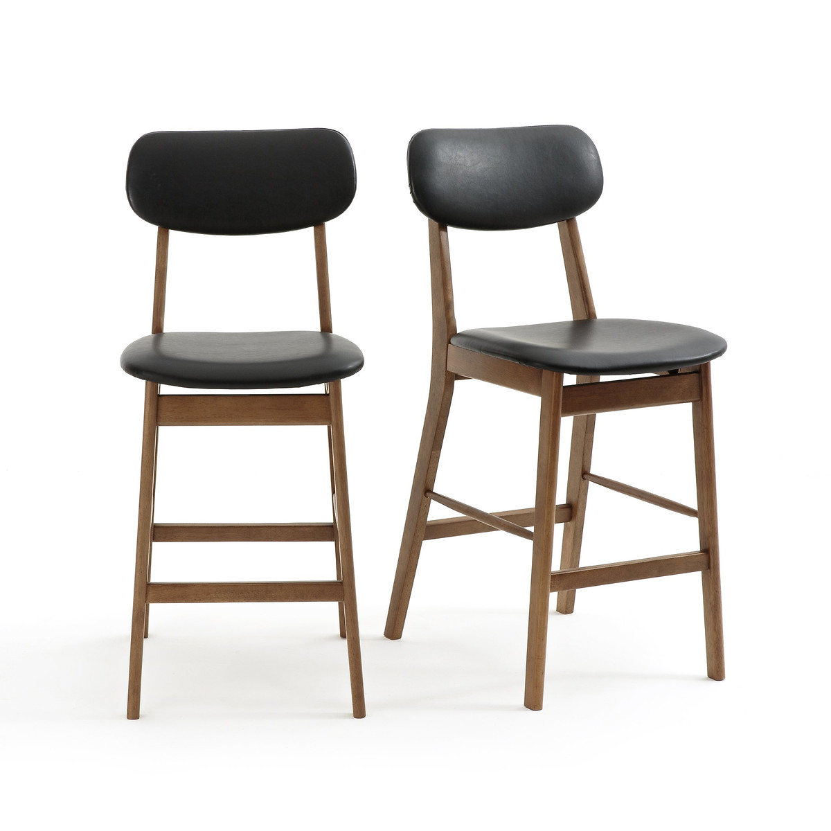 Комплект из 2 барных стульев средней высоты Watford единый размер каштановый набор из 2 сборных стульев watford единый размер черный