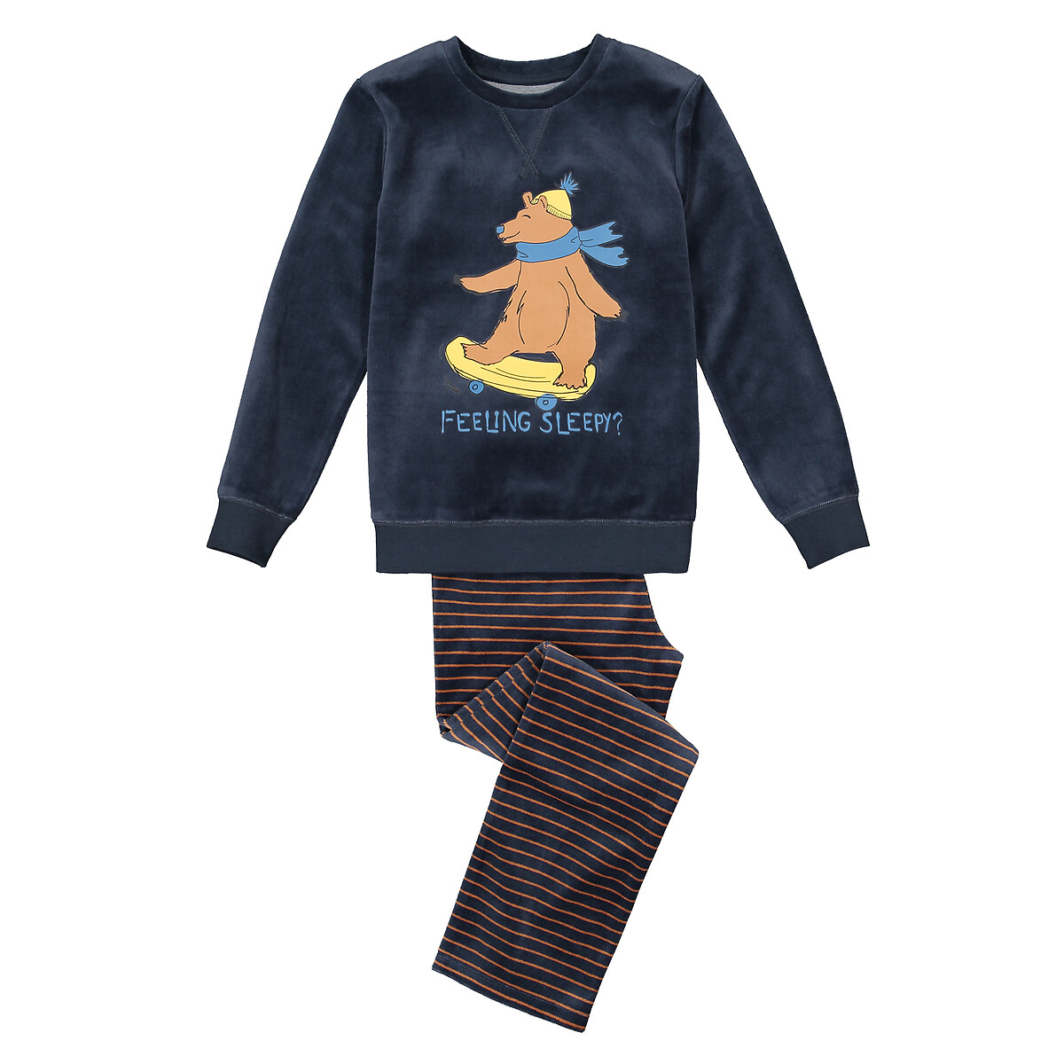 

Пижама LA REDOUTE COLLECTIONS, Синий, Из велюра биохлопок 3-12 лет 5 лет - 108 см синий