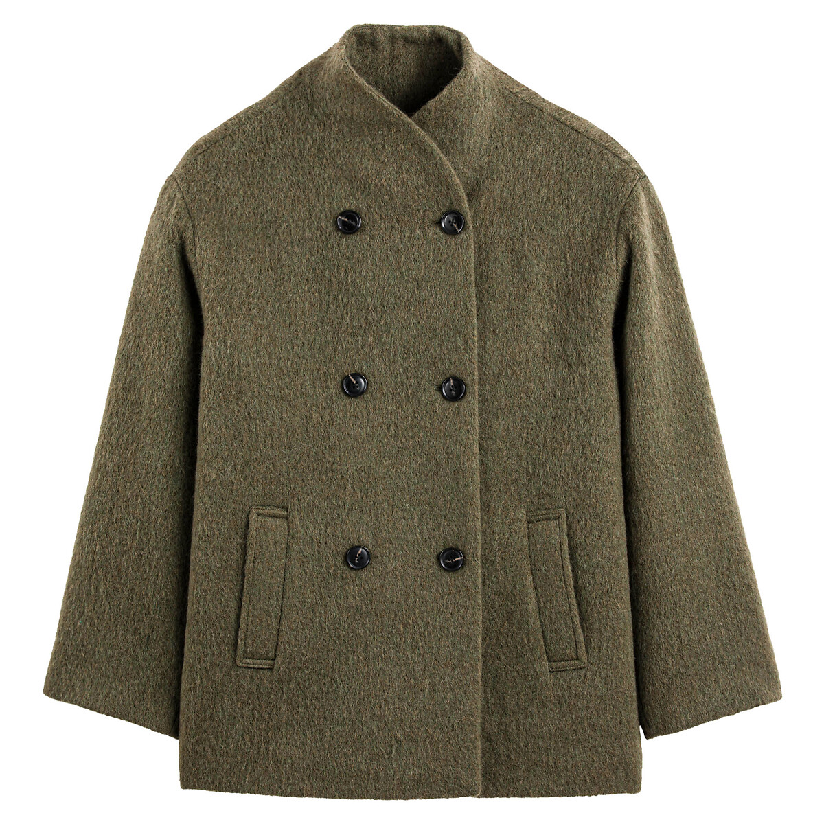 Пальто короткое из искусственного меха с двубортной застежкой  40 (FR) - 46 (RUS) зеленый LaRedoute, размер 40 (FR) - 46 (RUS) Пальто короткое из искусственного меха с двубортной застежкой  40 (FR) - 46 (RUS) зеленый - фото 5