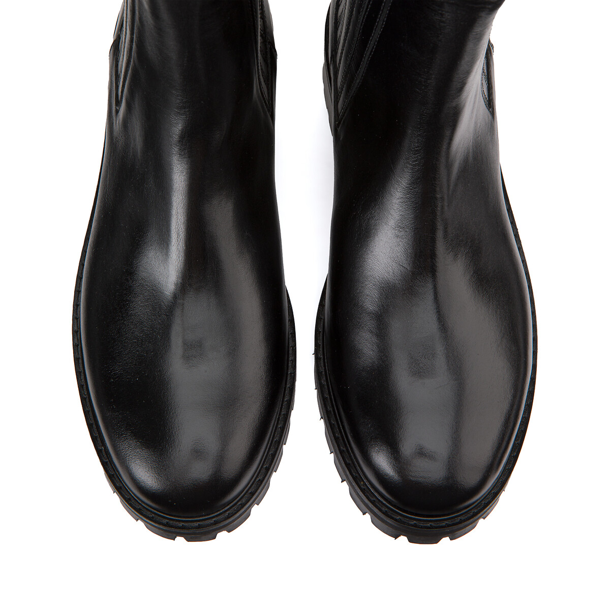 Ботинки из кожи с рифленой подошвой  39 черный LaRedoute, размер 39 - фото 3