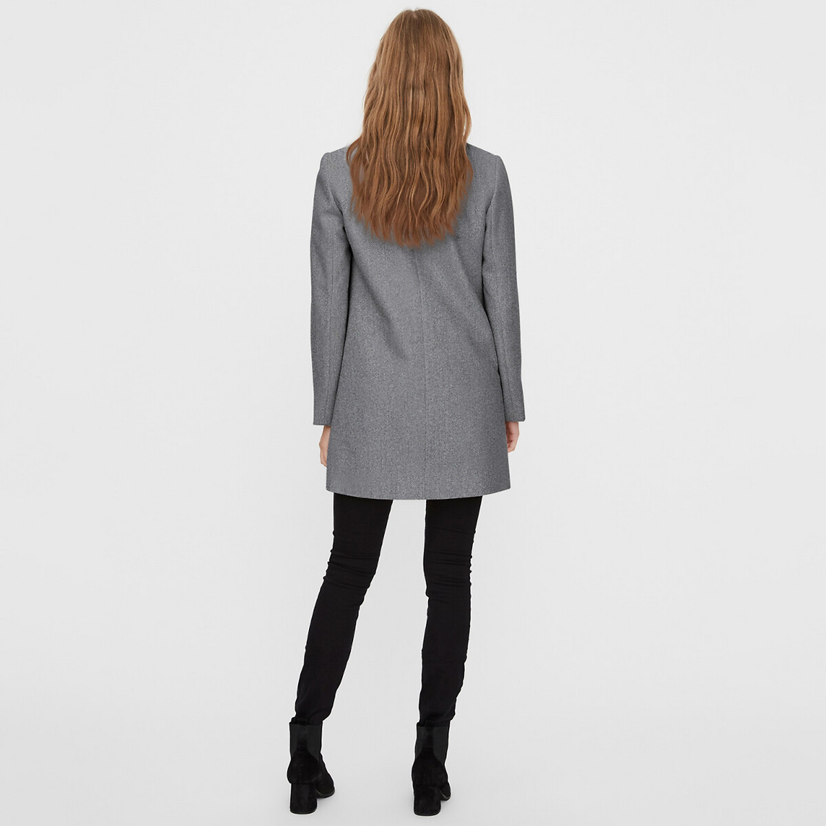 Пальто La Redoute Средней длины на пуговицах M серый, размер M - фото 3