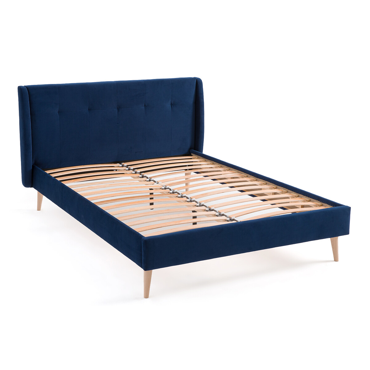 Кровать с кроватным основанием Naisy  140 x 190 см синий LaRedoute, размер 140 x 190 см - фото 3