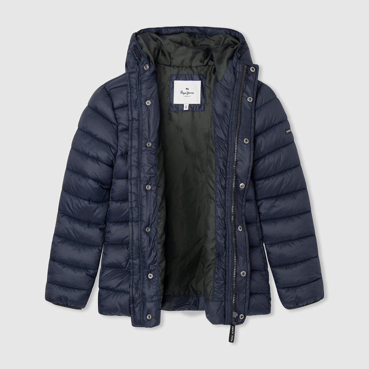 Куртка Стеганая средней длины с капюшоном 12 лет -150 см синий LaRedoute, размер 12 лет -150 см - фото 3