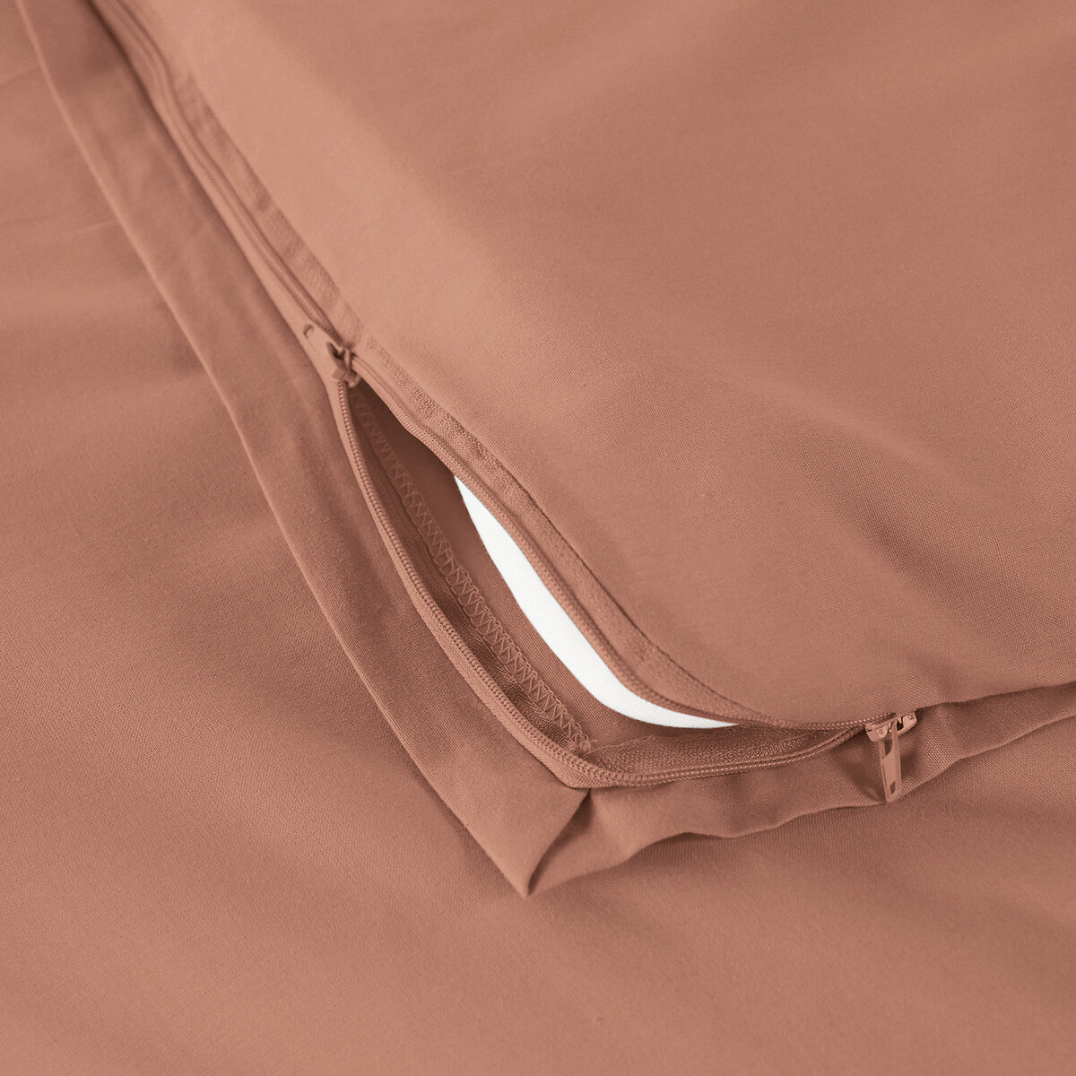 Пододеяльник LaRedoute Пододеяльник хлопковый однотонный Scnario  230 x 220 см каштановый, фото 3