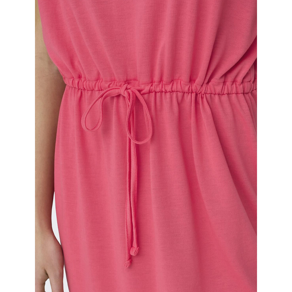 Платье короткое с V-образным вырезом короткими рукавами с завязками  XL розовый LaRedoute, размер XL - фото 4