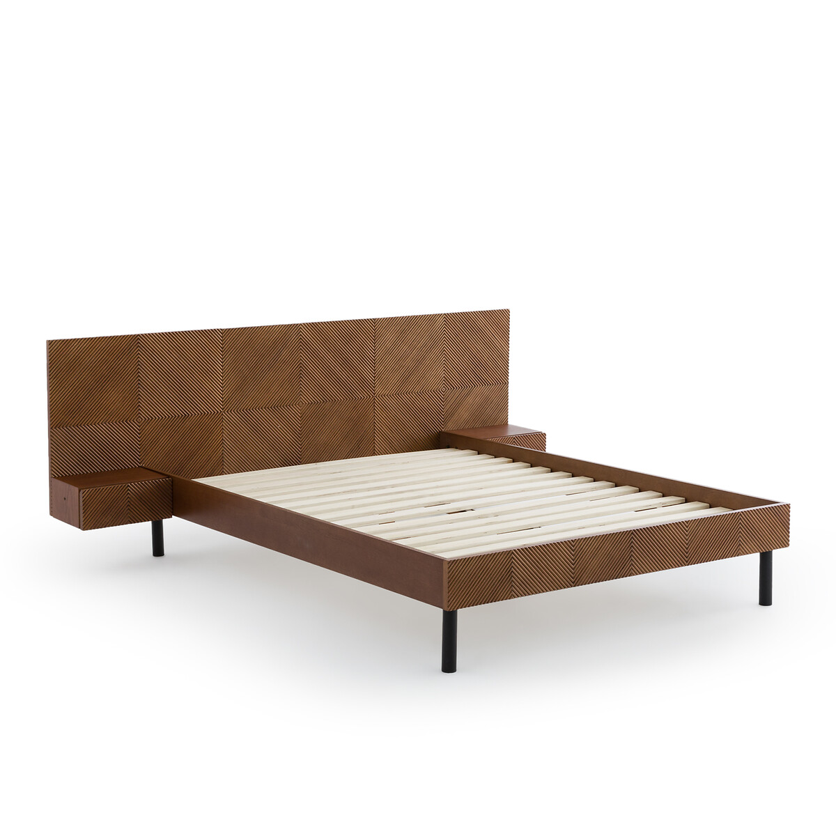 Кровать Со встроенными изголовьями и кроватным основанием Jrem 160 x 200 см каштановый LaRedoute, размер 160 x 200 см - фото 3