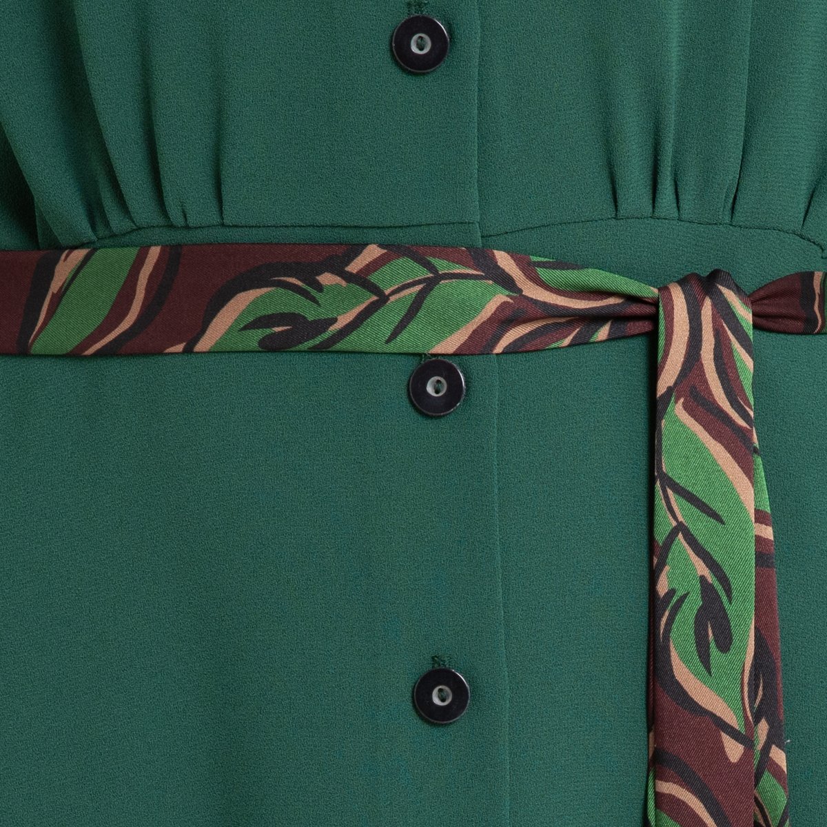 Платье-рубашка La Redoute С застежкой на пуговицы LOUISETTE XS зеленый, размер XS - фото 4