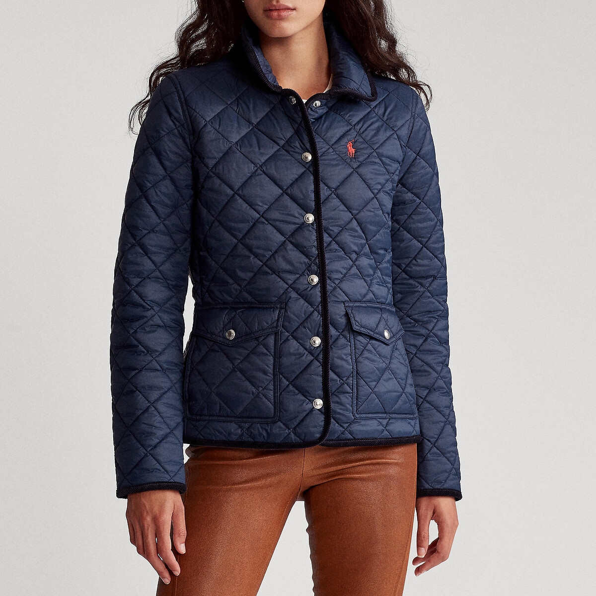 Куртка LaRedoute Стеганая короткая на молнии XS синий, размер XS