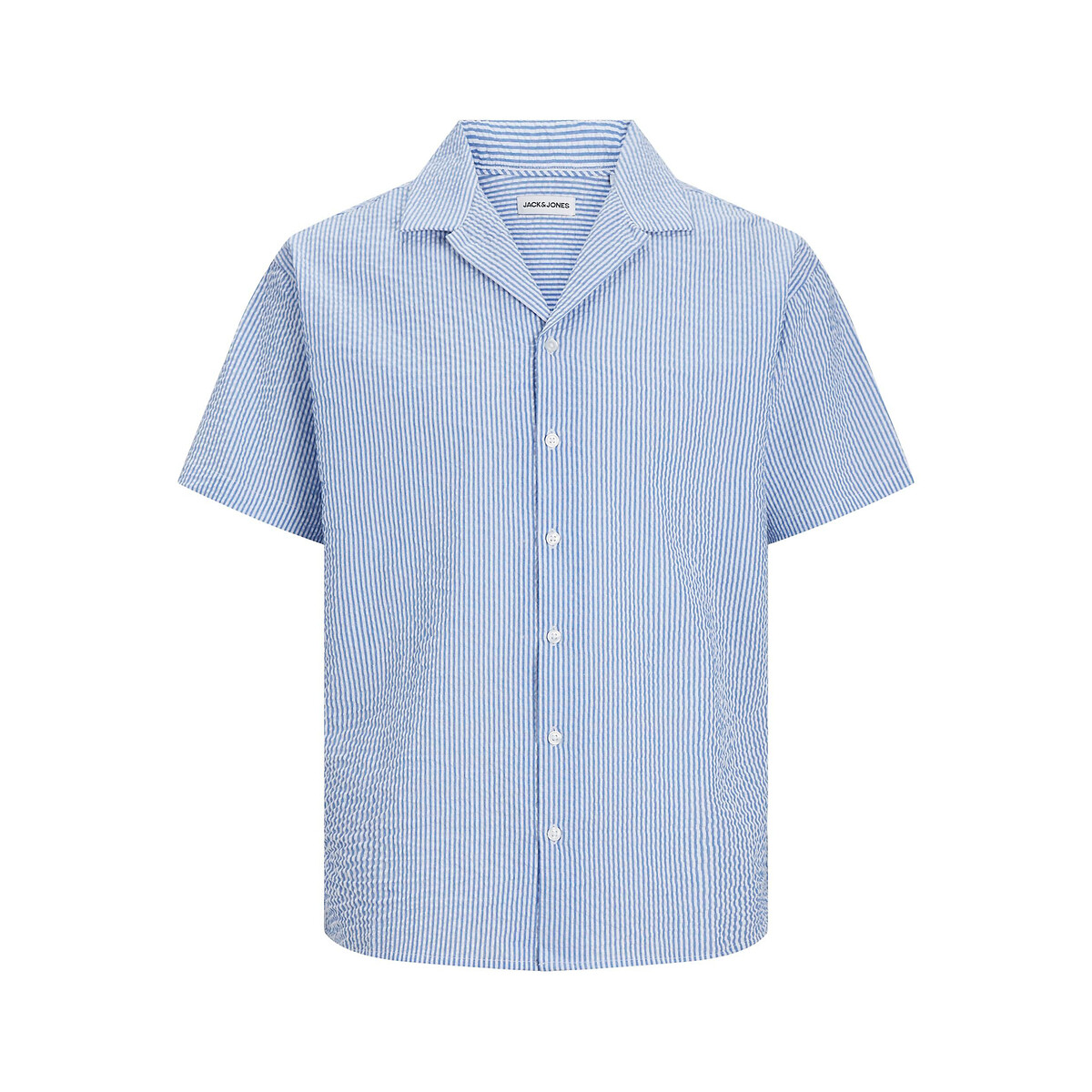 Рубашка из тонкой полосатой ткани XXL синий рубашка из легкой полосатой ткани с вышитым логотипом s синий