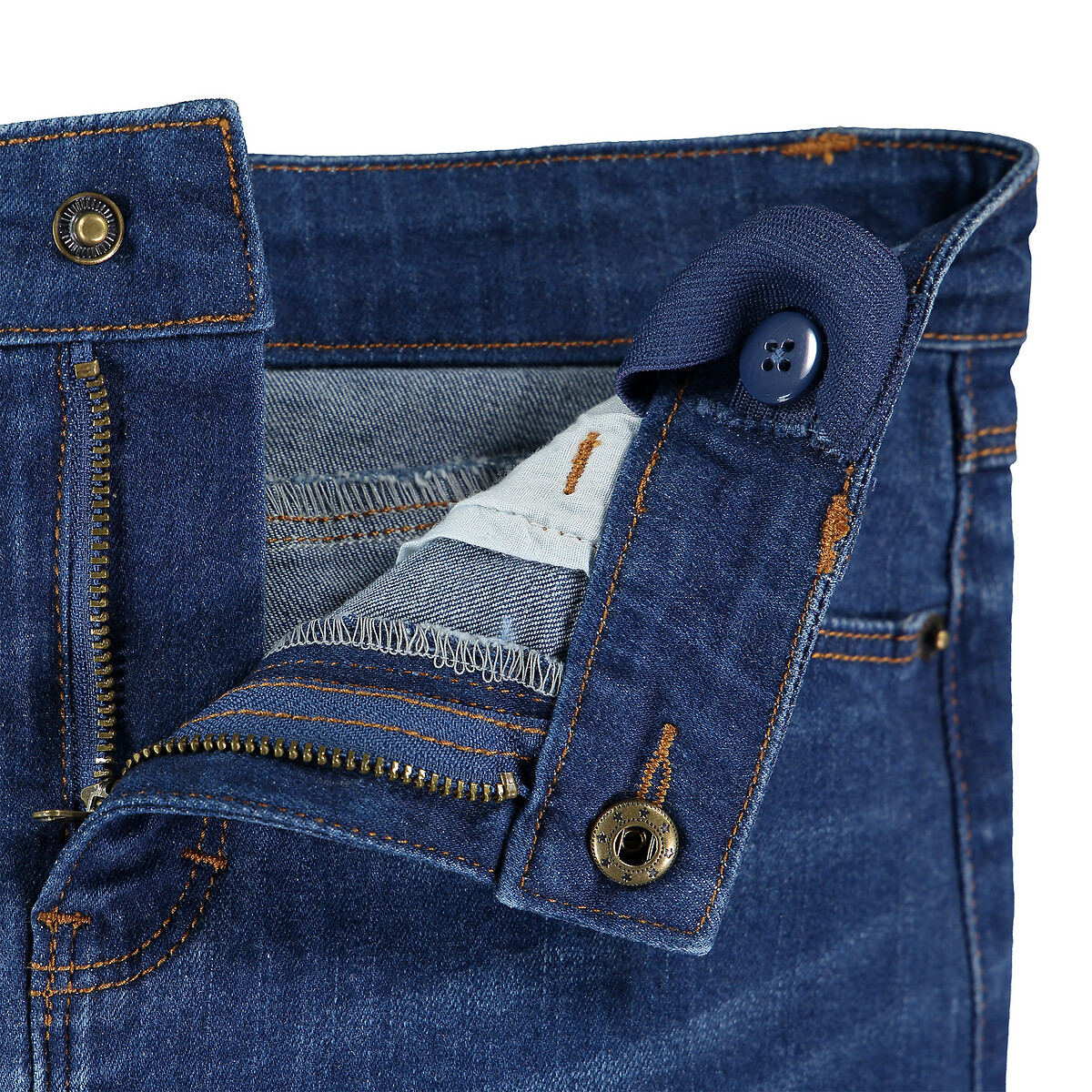 Юбка La Redoute Прямая джинсовая  12 лет -150 см синий, размер 12 - фото 4