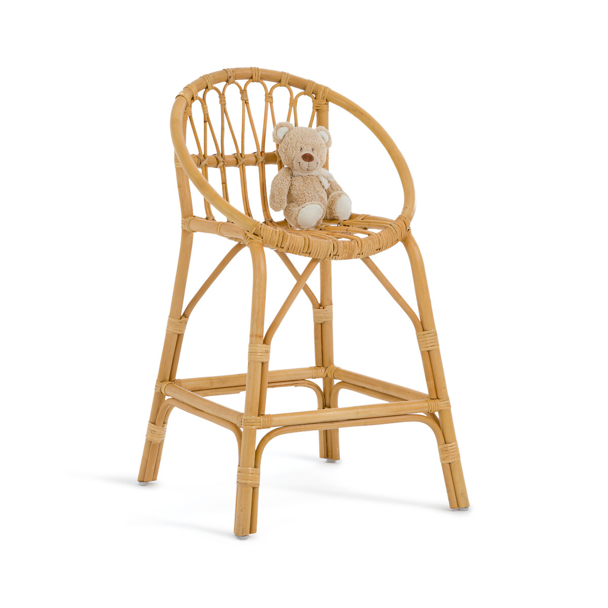 плетеный барный стул из ротанга в стиле ретро высокие деревянные дизайнерские шезлонги из натурального дерева для кухни обеденная стойка Стул высокий детский из ротанга Malu единый размер бежевый