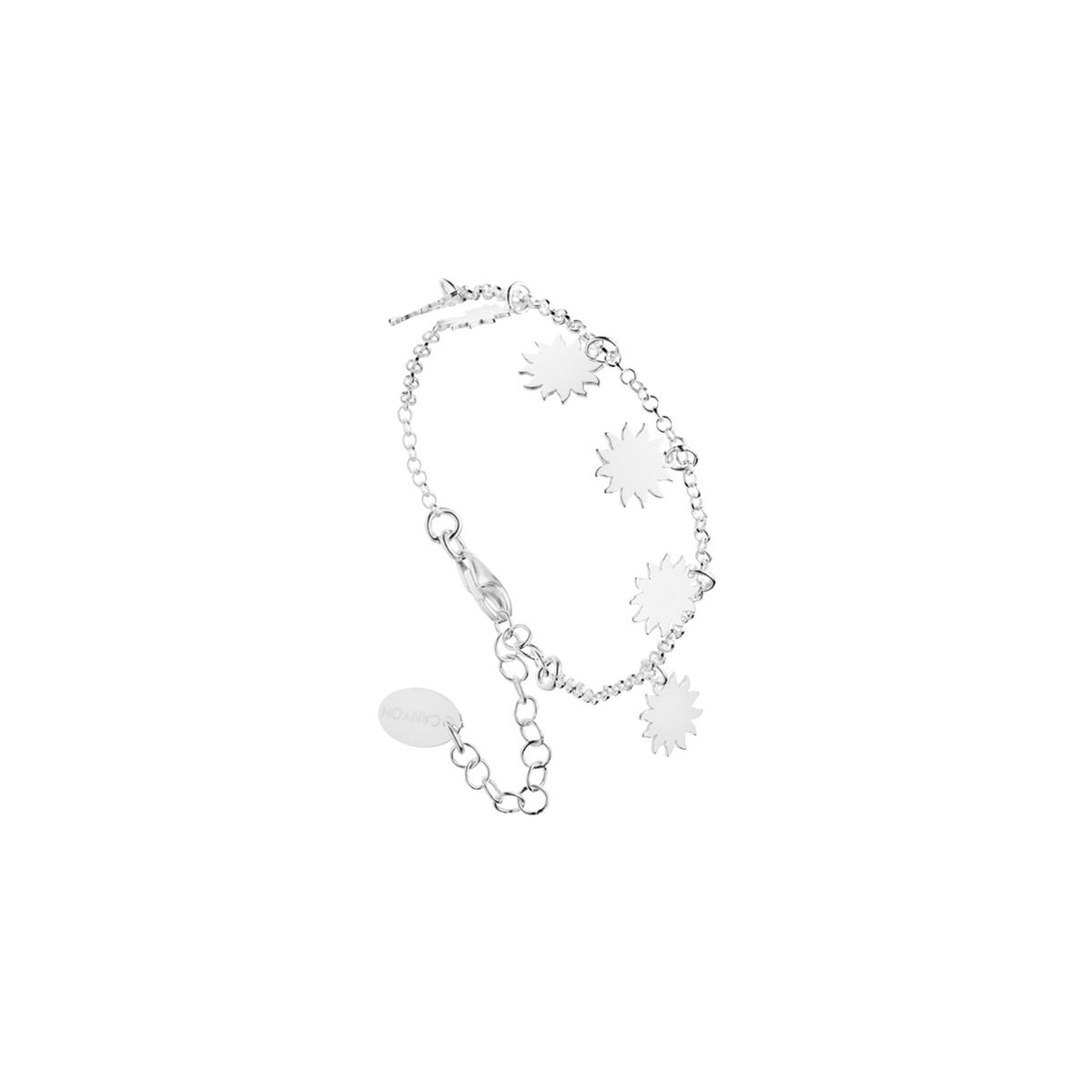 Bracelet chaîne soleils en argent 925 passivé, 3.4g
