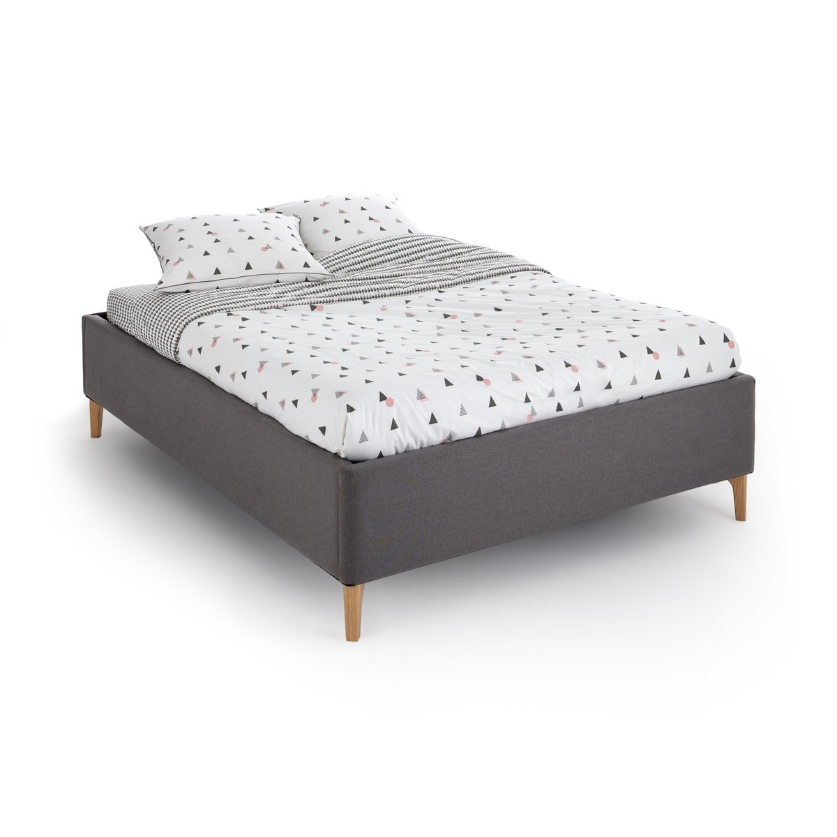 Кровать С сундуком с приподнимаемым реечным основанием Idaho 140 x 190 см серый