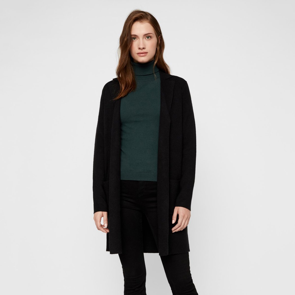 

Кардиган VERO MODA, Черный, Длинный без застежки XS черный