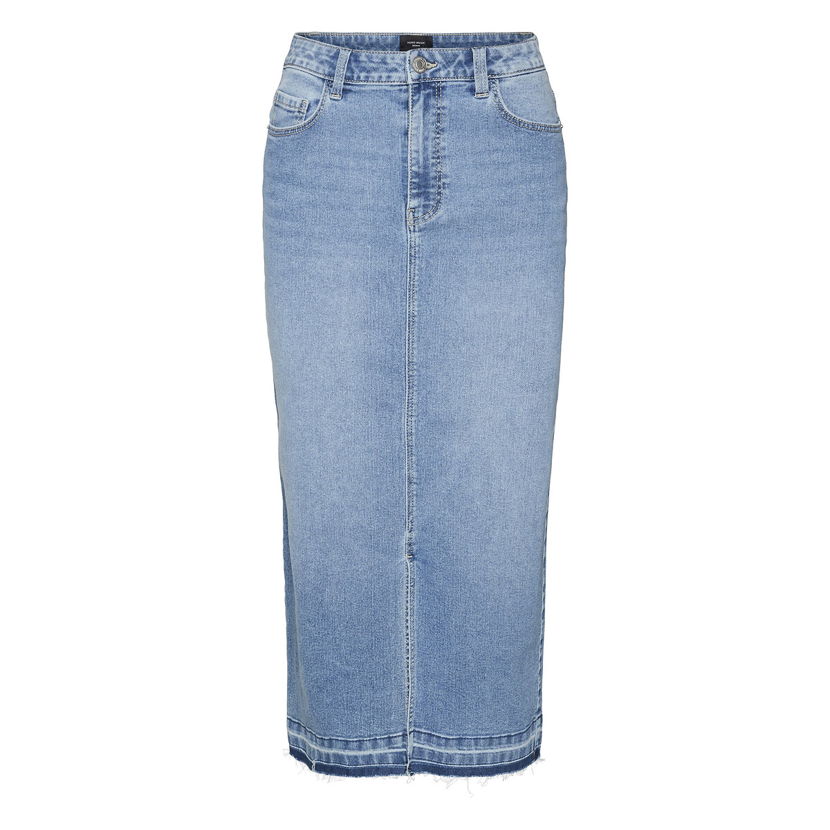 Юбка из джинсовой ткани с высокой посадкой  XL синий LaRedoute, размер XL - фото 1