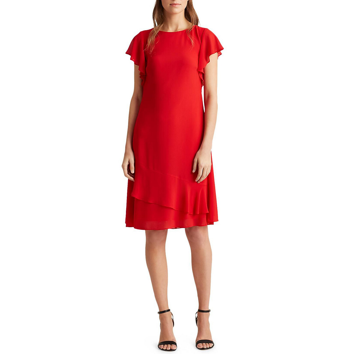 

Платье La Redoute, Красный, Короткое из вуали с короткими рукавами L красный