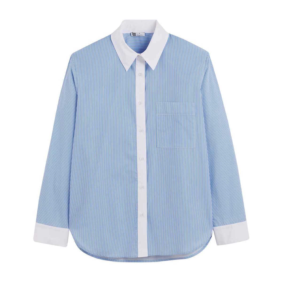 Блузка в полоску с длинными рукавами  40 (FR) - 46 (RUS) синий LaRedoute, размер 40 (FR) - 46 (RUS)