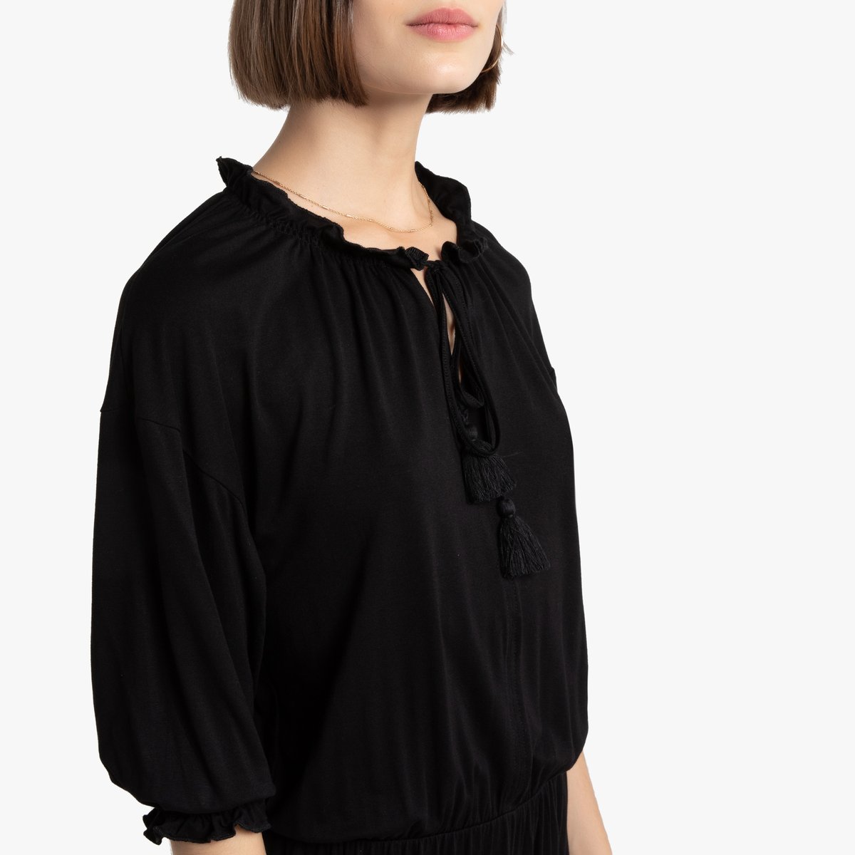 Платье La Redoute Короткое из трикотажа джерси рукава XL черный, размер XL - фото 4
