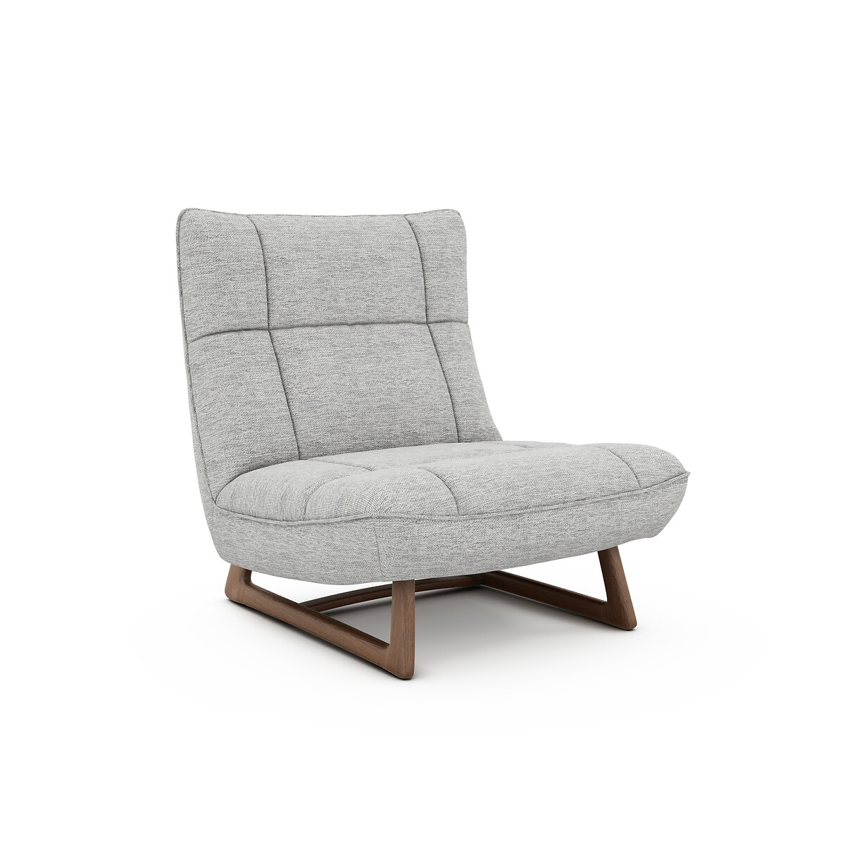 Кресло Из орехового дерева и ткани меланж Lafar единый размер серый