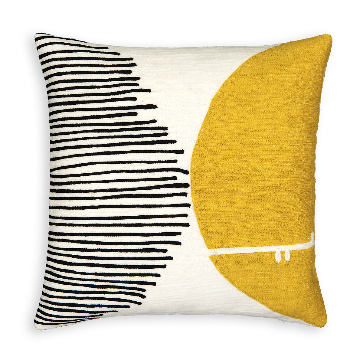 Чехол LaRedoute На подушку с вышивкой Mihna 45 x 45 см желтый, размер 45 x 45 см
