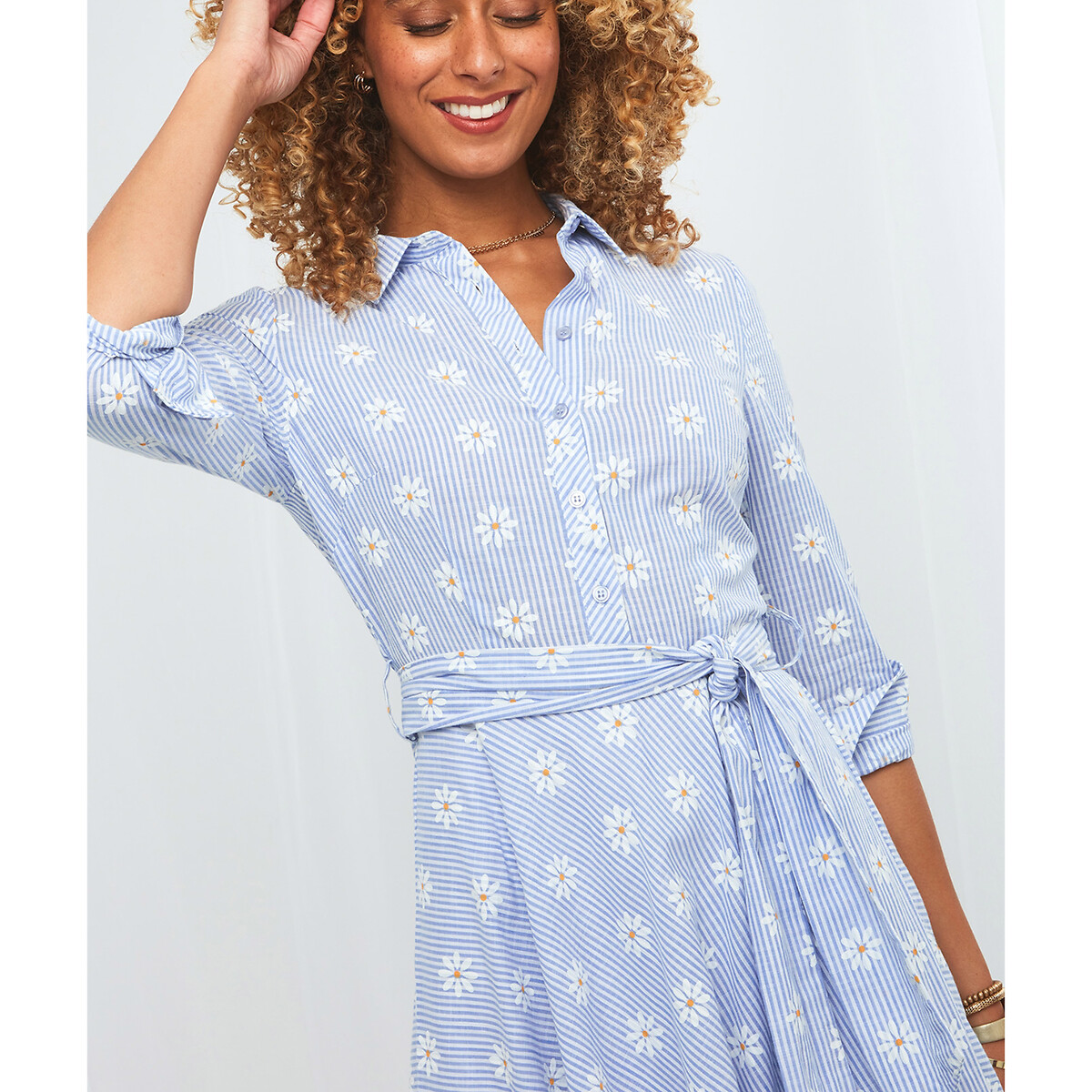 Платье-рубашка JOE BROWNS С ремешком Maybel 42 синий, размер 42 - фото 3