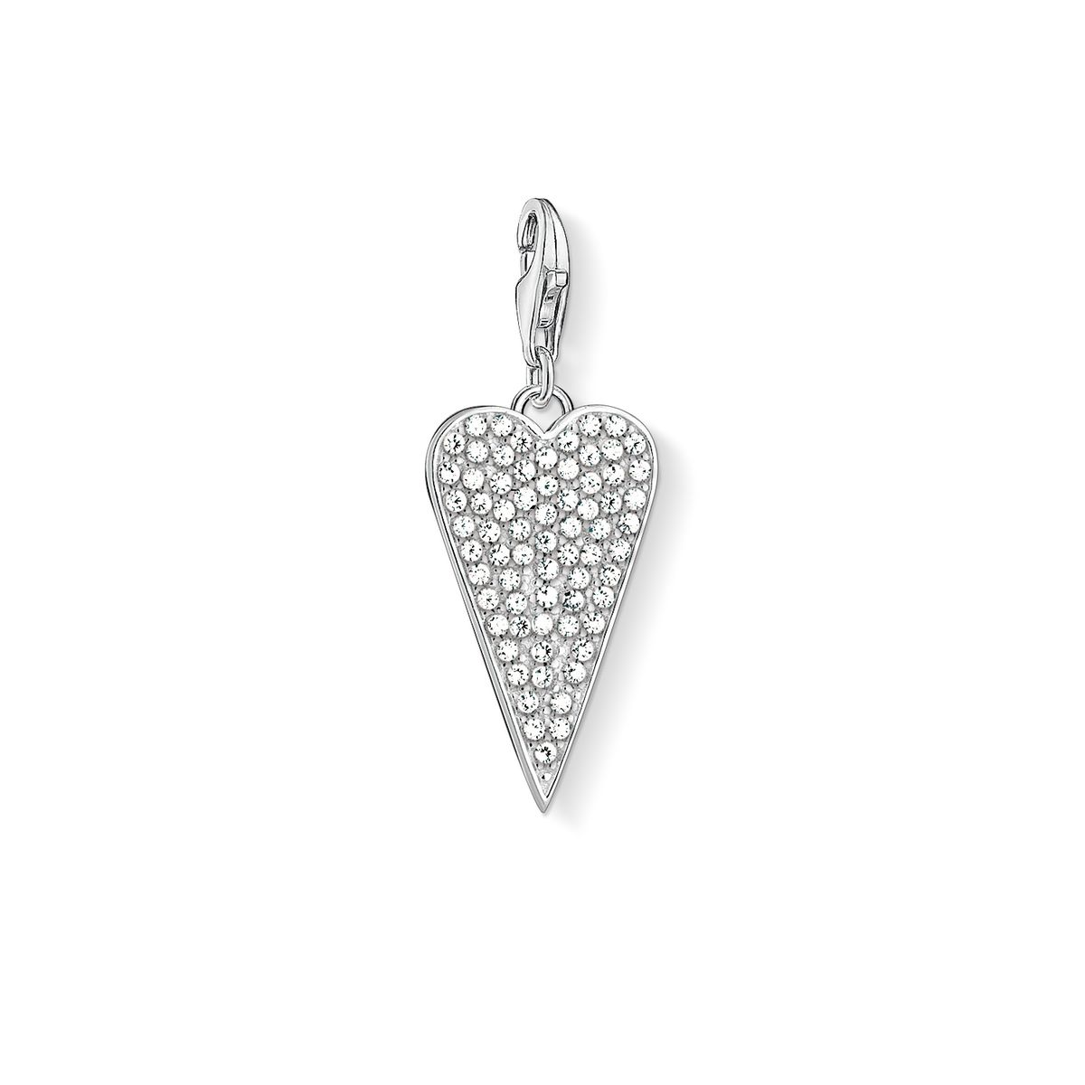THOMAS SABO Pendentif Charm C?ur Avec Pavé Argent sterling 925 1568-051-14