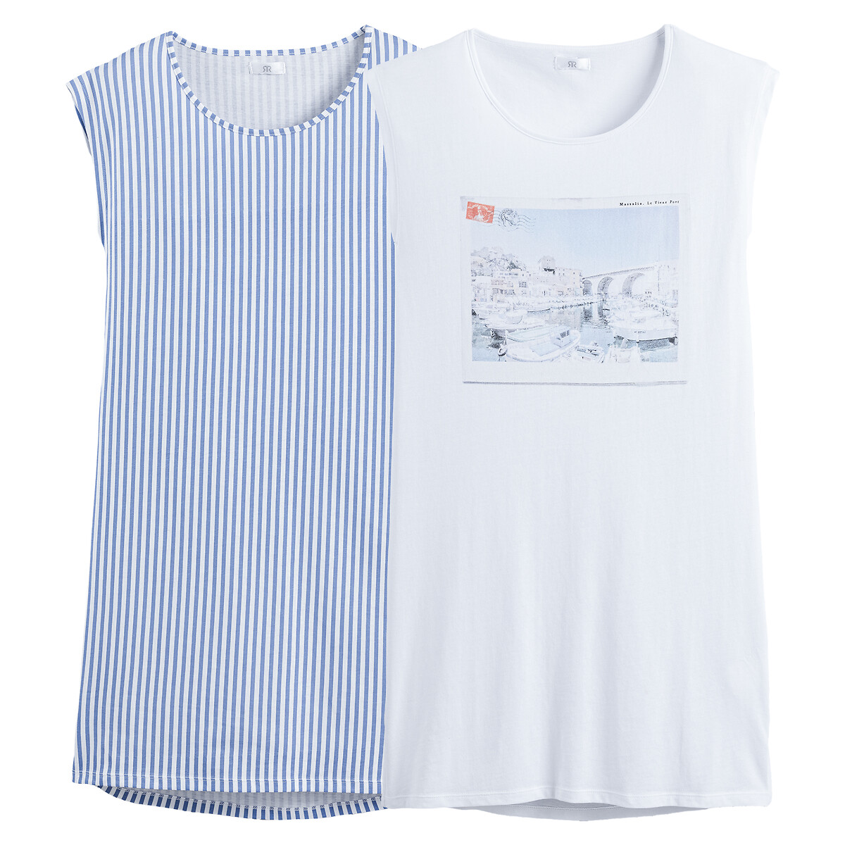 Комплект из двух ночных рубашек Из джерси 100 хлопок 46/48 (FR) - 52/54 (RUS) белый
