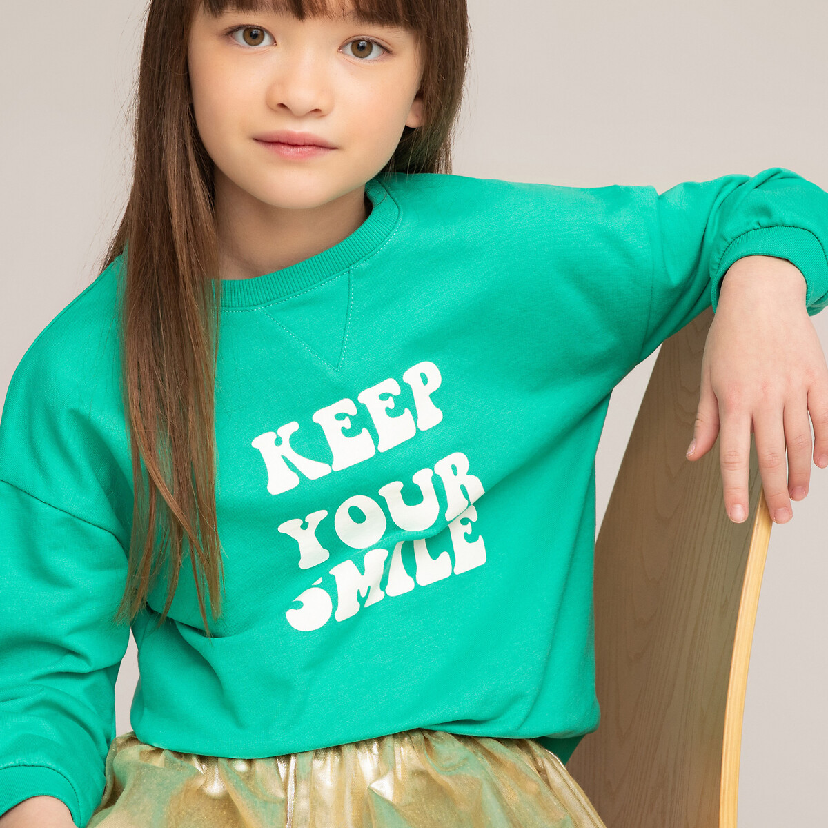 

Свитшот LA REDOUTE COLLECTIONS, Зеленый, С круглым вырезом и надписью 3-12 лет 3 года - 94 см зеленый