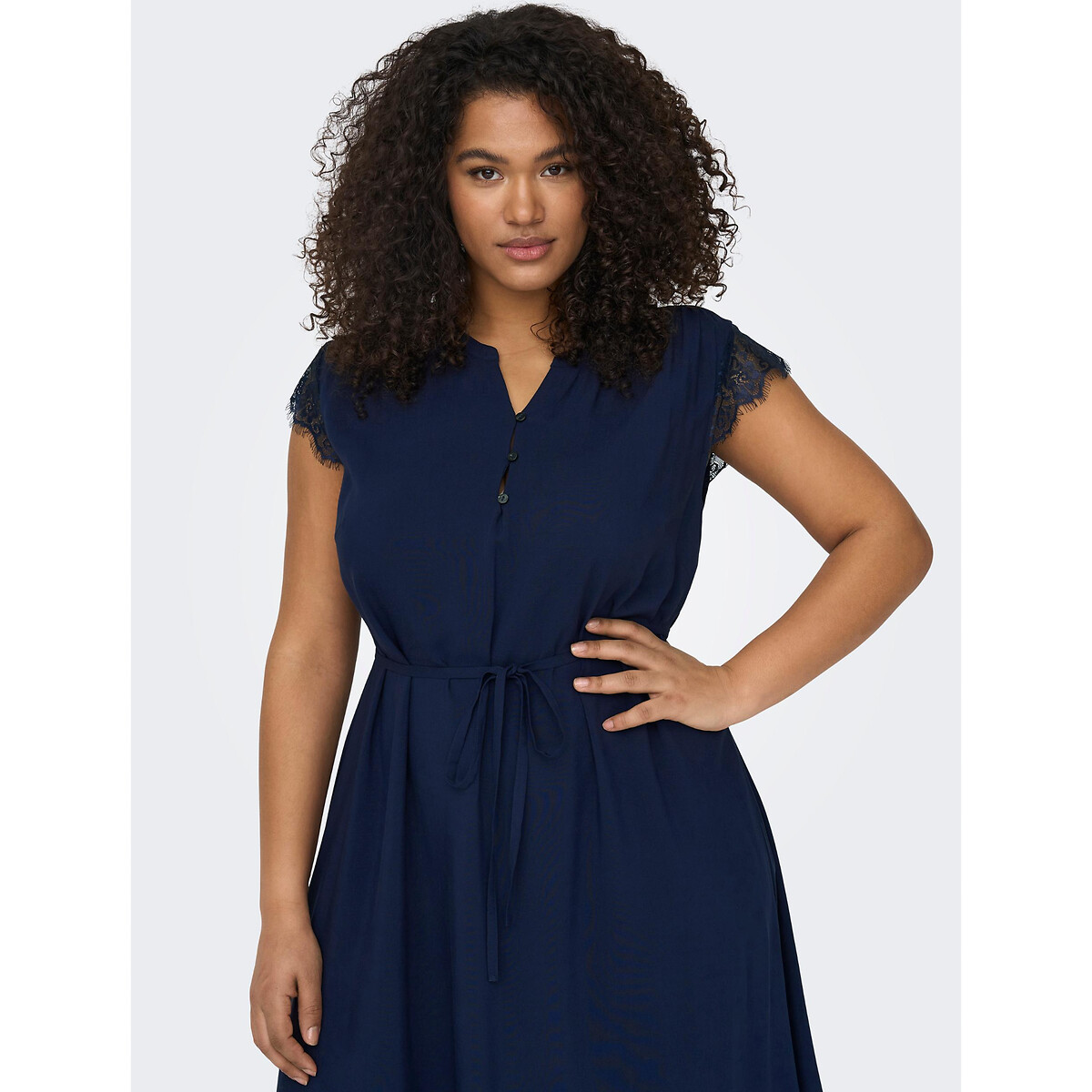 Платье Короткое с завязками 60 синий LaRedoute, размер 60 - фото 2