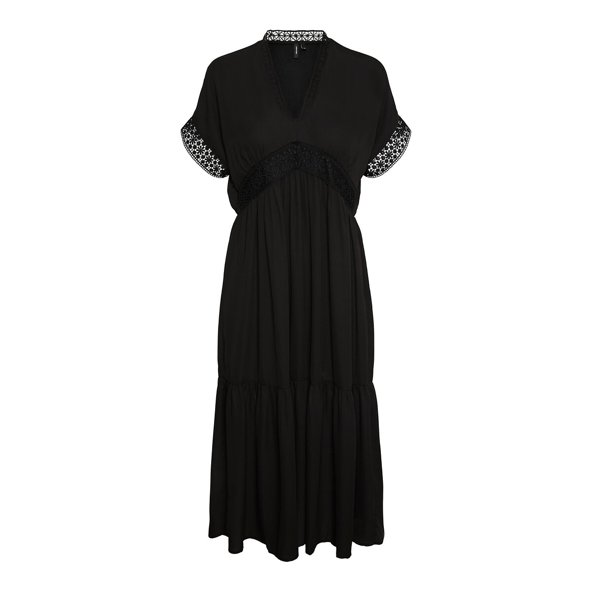 Платье-миди LaRedoute Короткие рукава XS черный, размер XS - фото 5