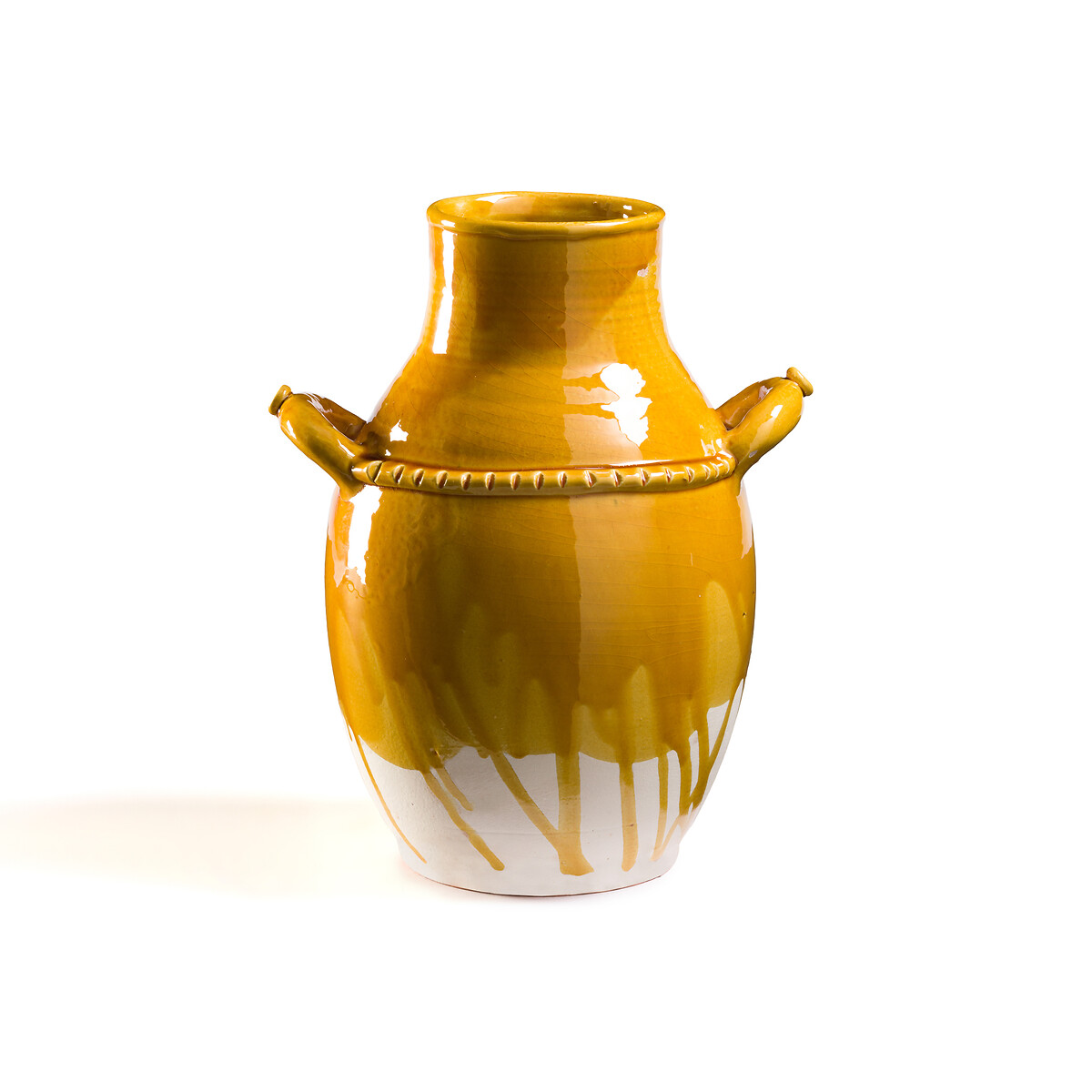Ваза декоративная из обожженной глины В30 см Makero единый размер желтый