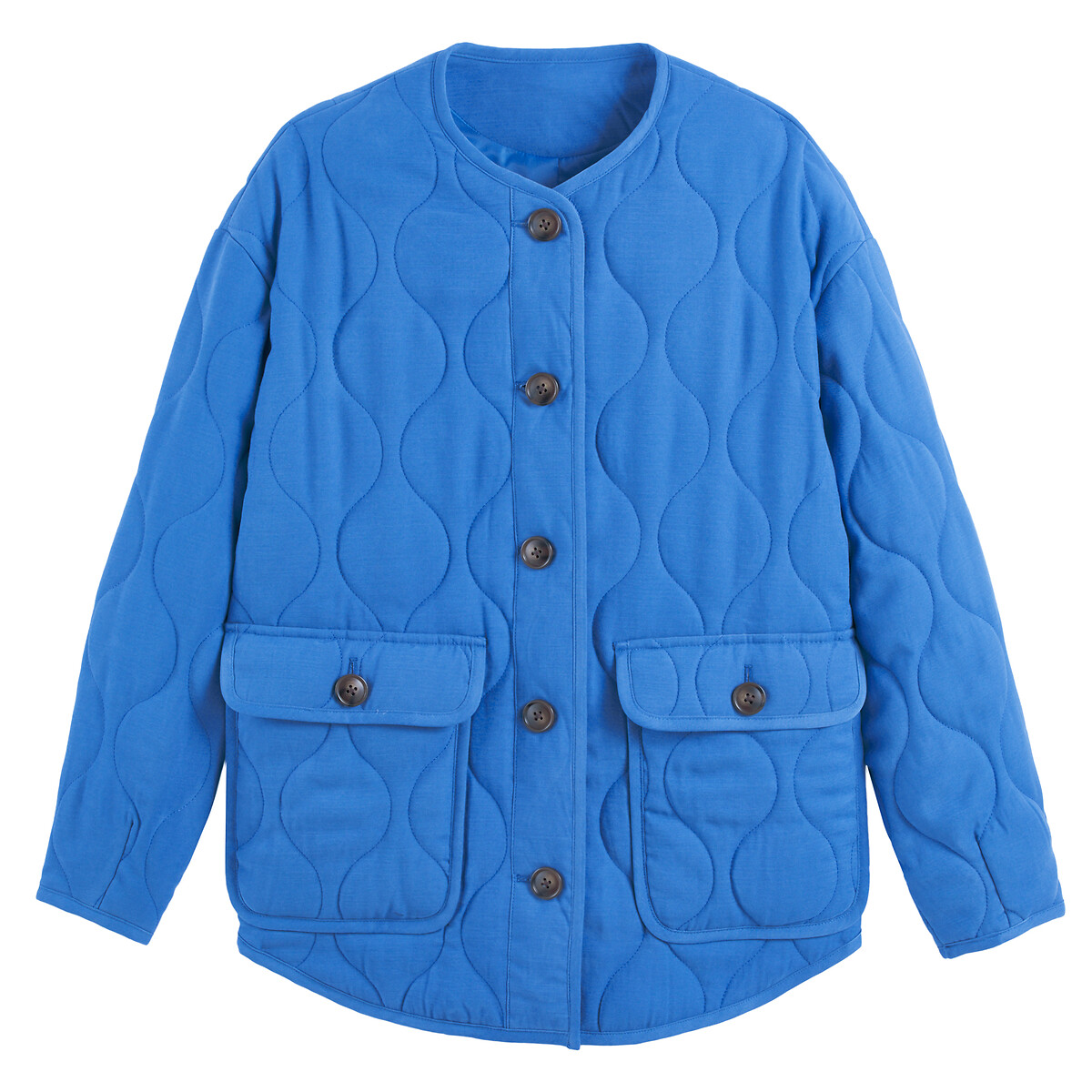 Куртка стеганая легкая на пуговицах  L синий LaRedoute, размер L - фото 5