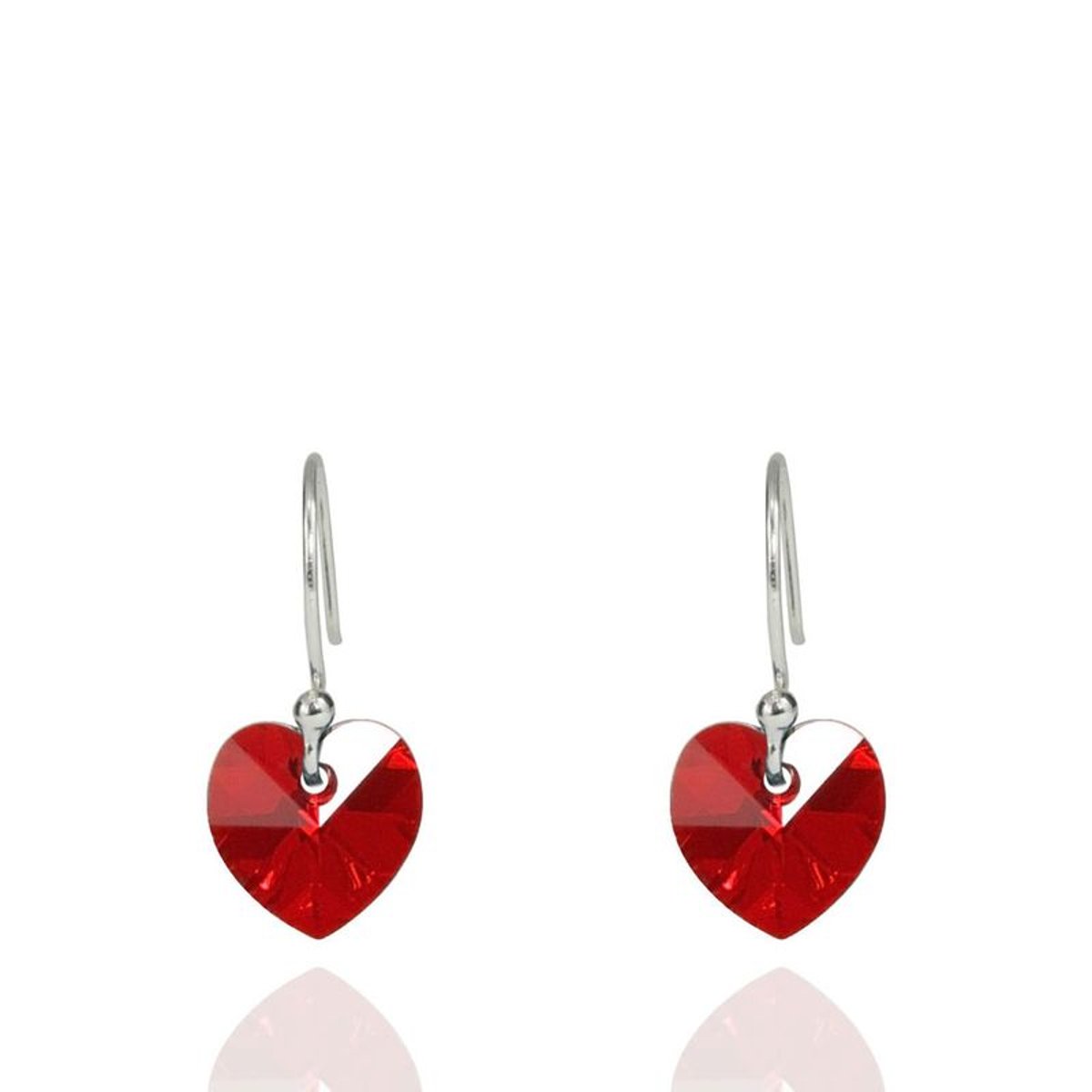 Boucles d'oreilles cristal et argent 925 COEUR ROMANCE made in France